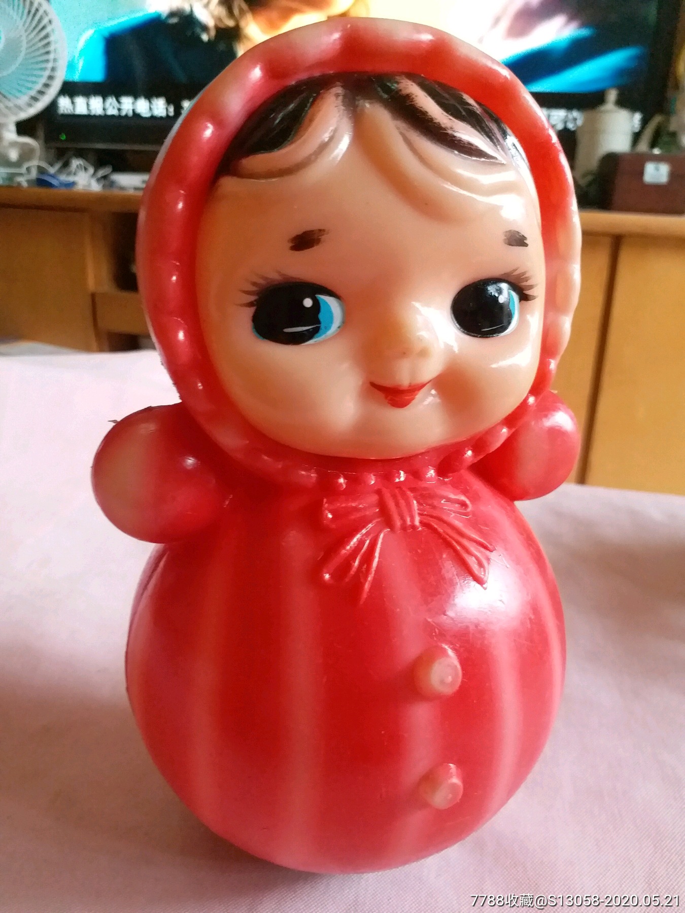 新收的经典传统红不倒翁娃娃