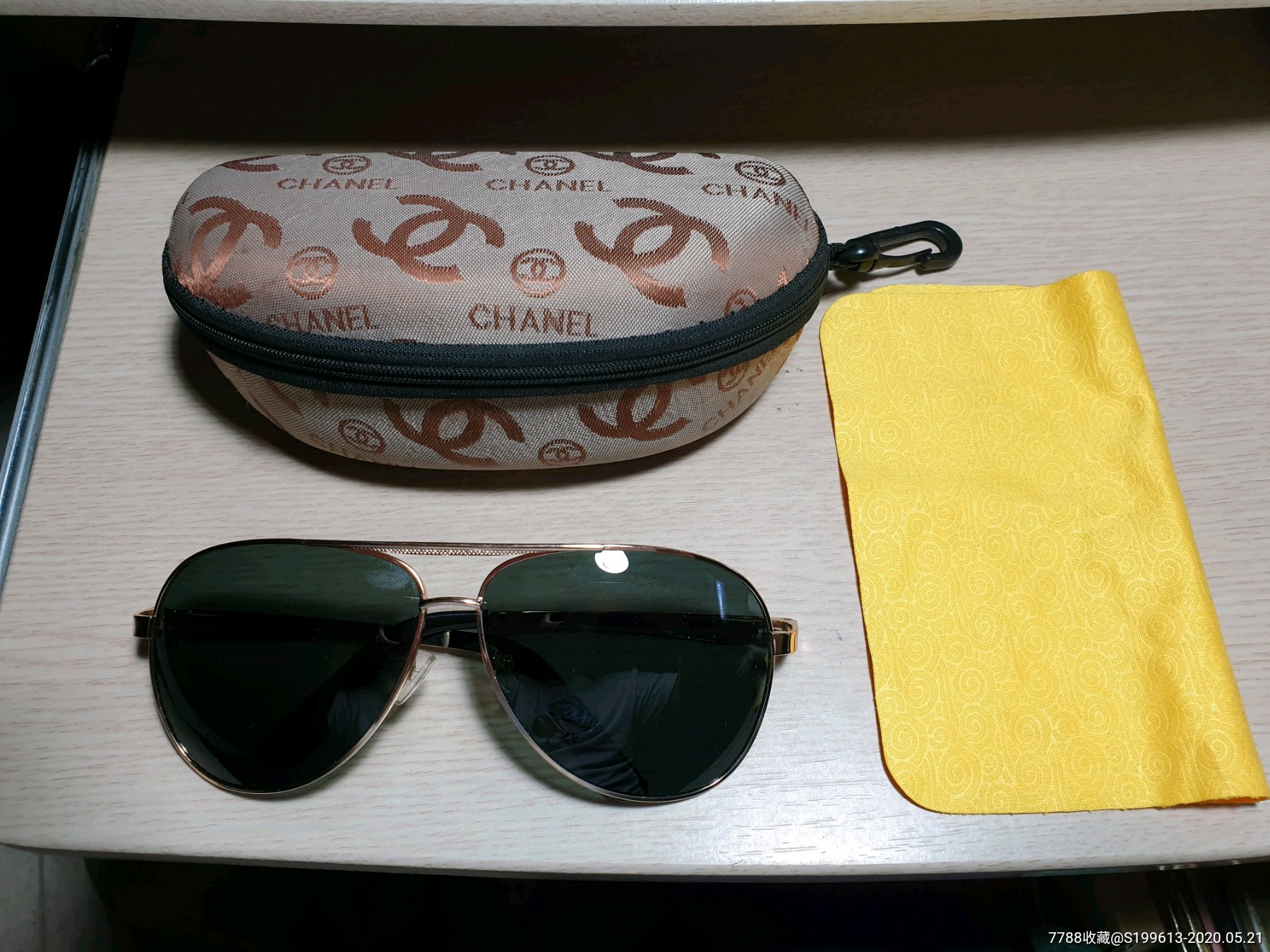 95新,镀金,真维斯,树脂偏光太阳镜,弹簧镜腿-墨镜/眼镜-7788收藏