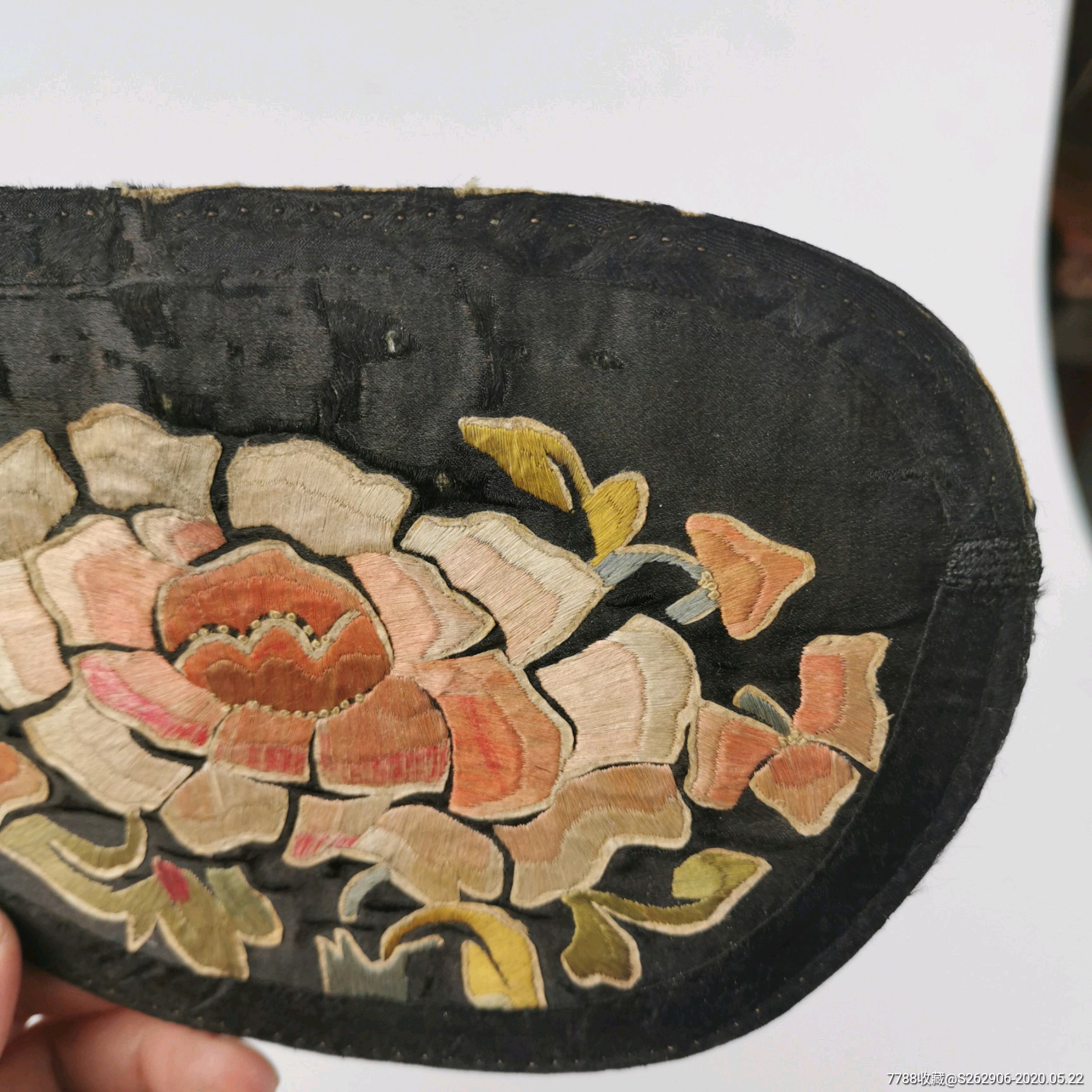 清代荷包老刺绣山西特色老刺绣老织绣片