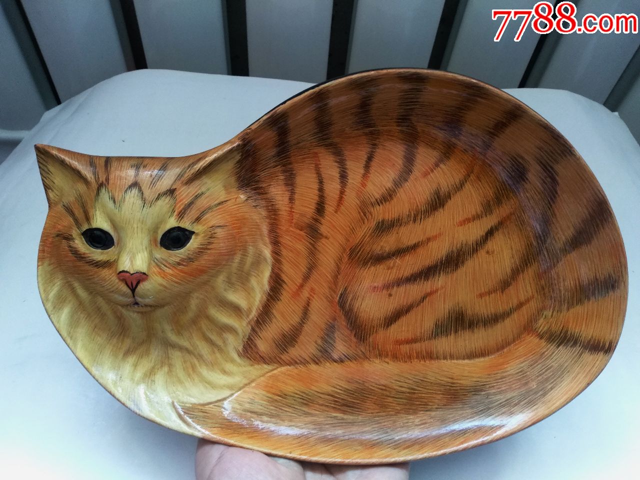 老玩具,八十年代,猫咪,出口玩具猫造型漆盘,稀少,点图可放大