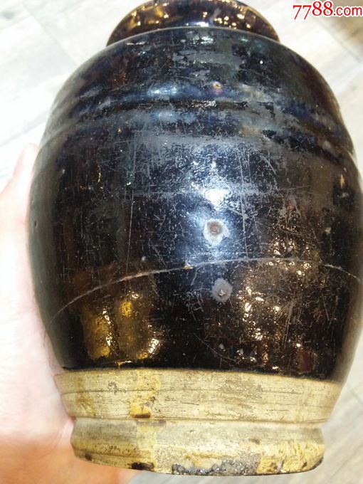 明代老窑黑釉罐子