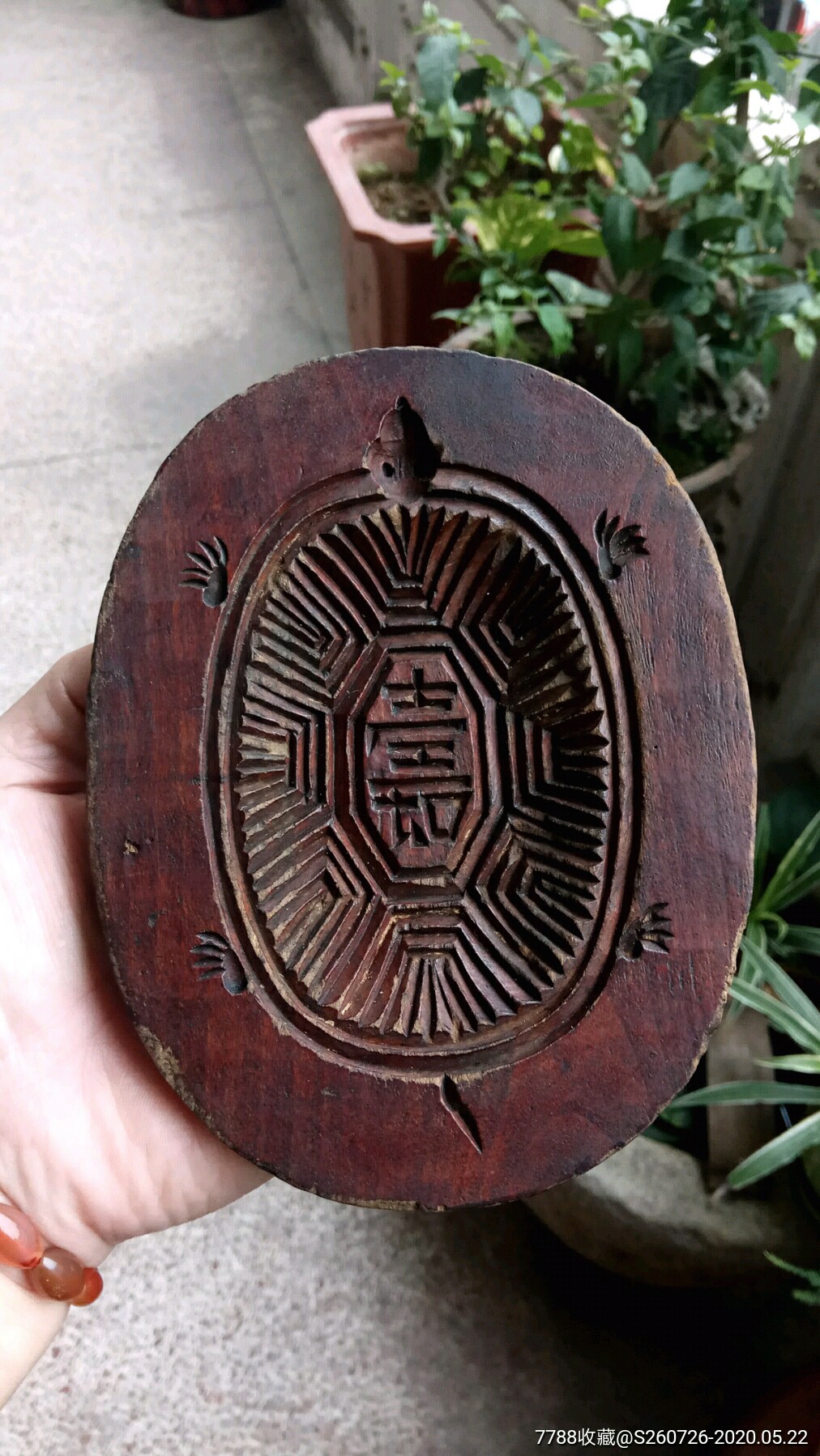 民国木雕龟糕印