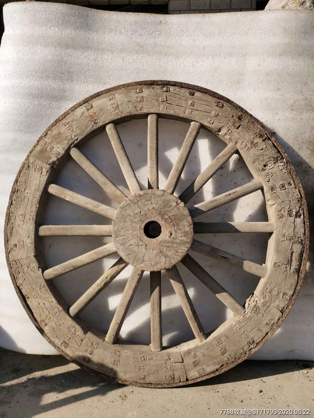 清代大车轱辘一对