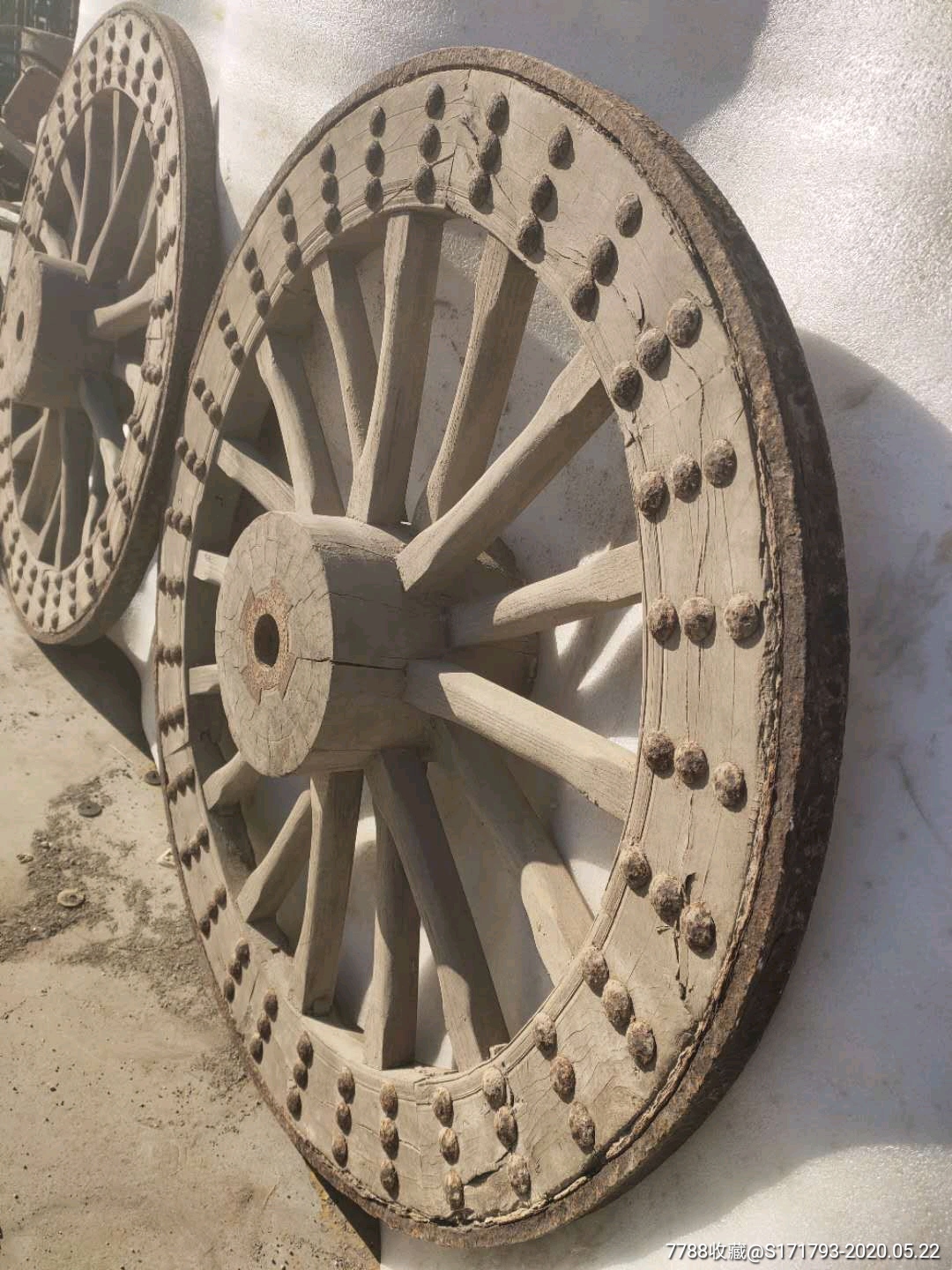 清代大车轱辘一对