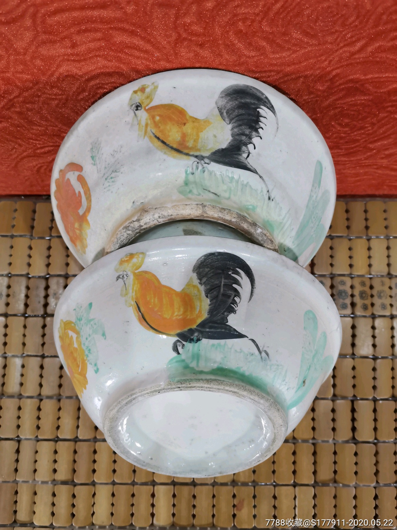 大号民国粉彩公鸡碗两个_价格60.0000元_第1张_7788收藏__收藏热线
