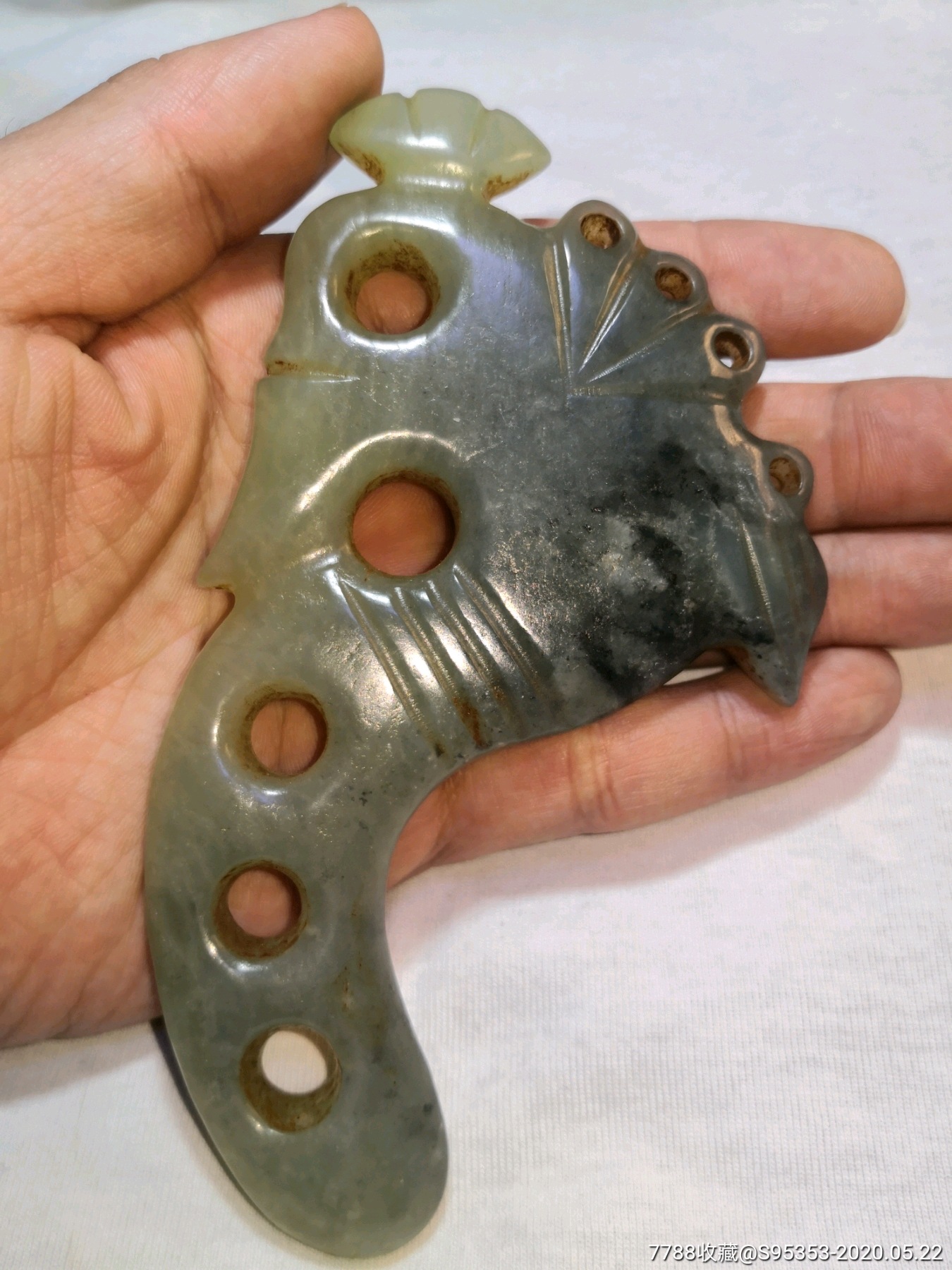 玉权杖,红山玉器,玉权杖.农村收到老玉器