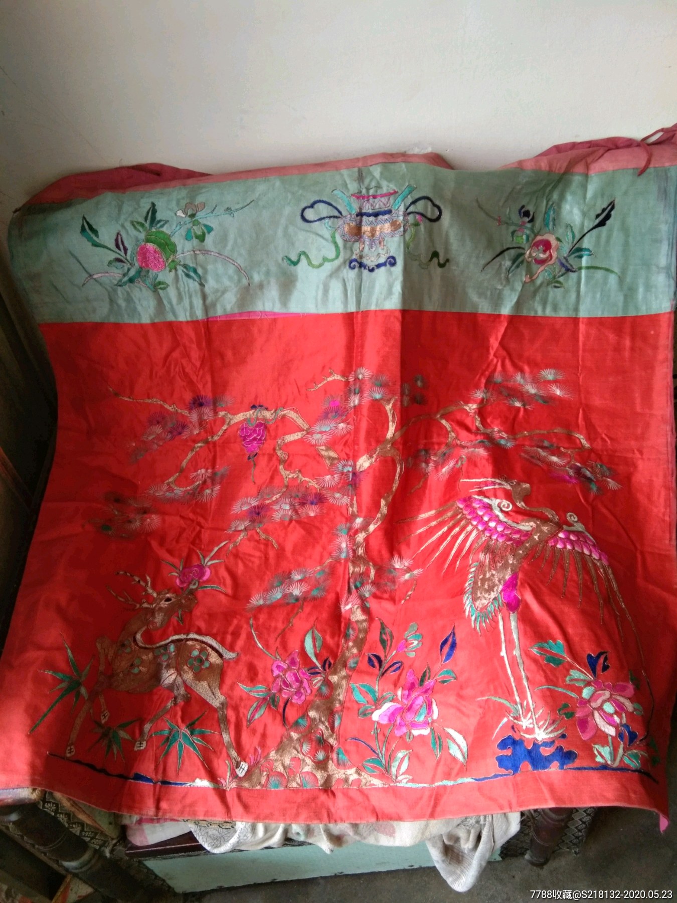 鹤鹿同寿桌围子