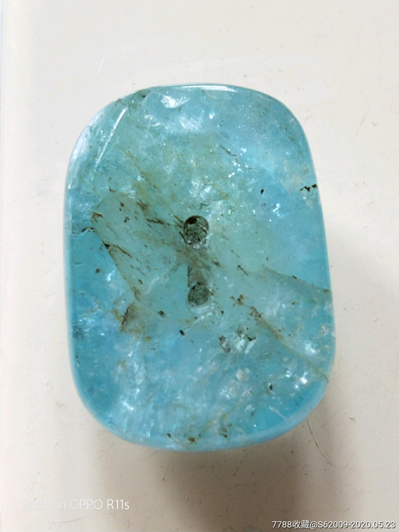 清代蓝碧玺帽花重8.2克