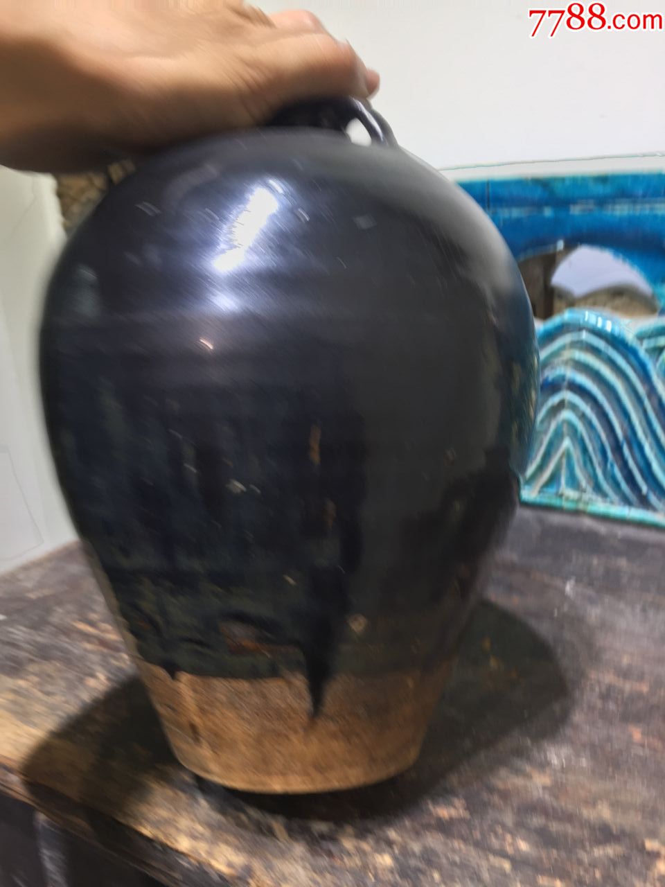 元代黑釉梅瓶