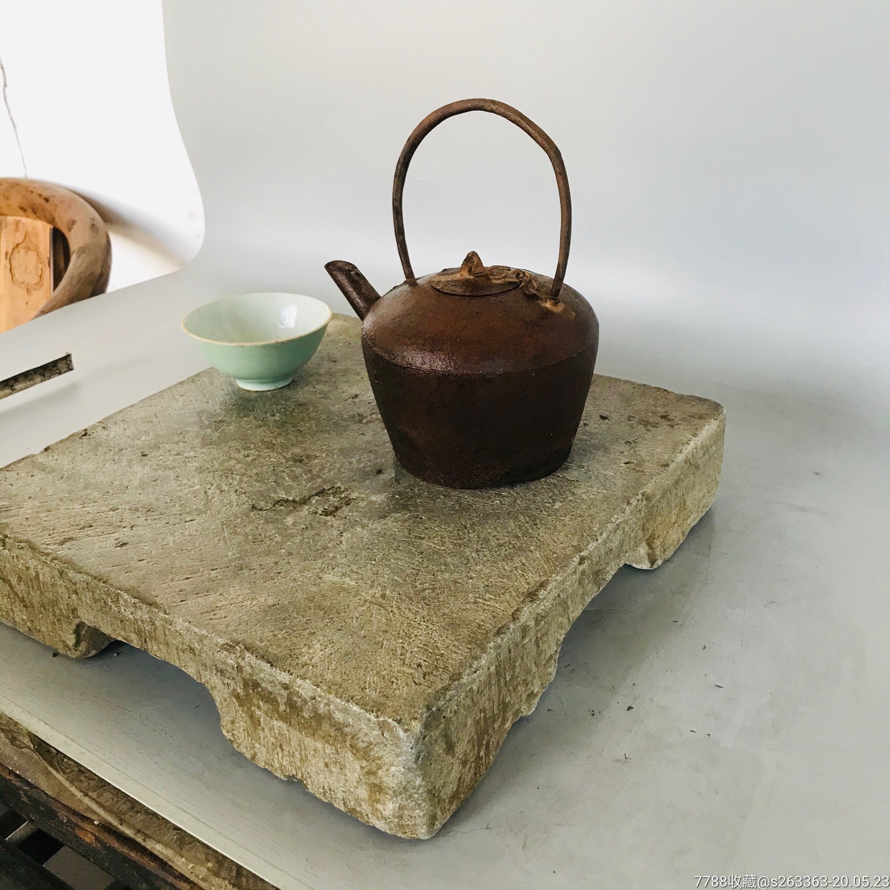 老青石石头四足茶台