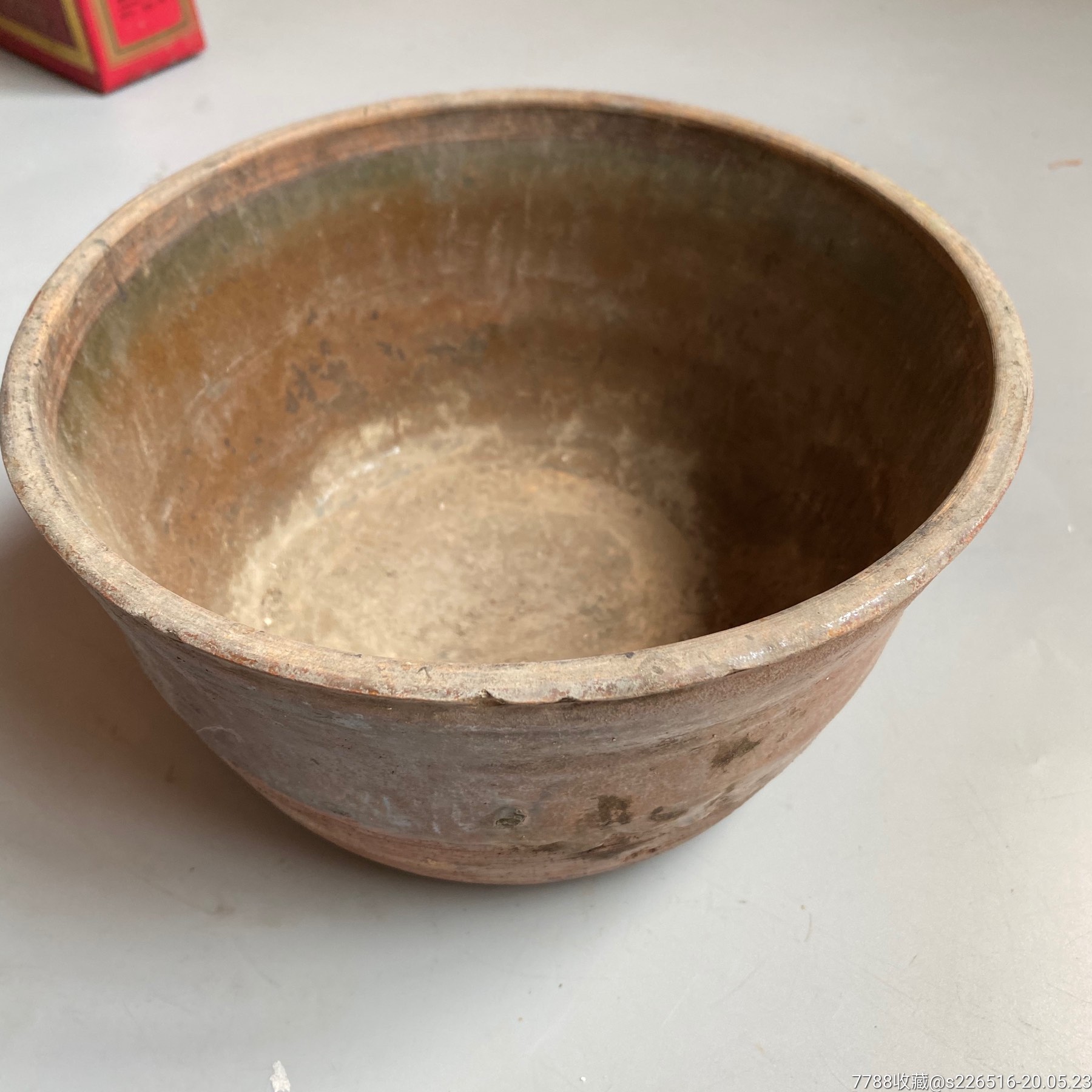 清代陶瓷花盆-黄釉瓷-7788收藏