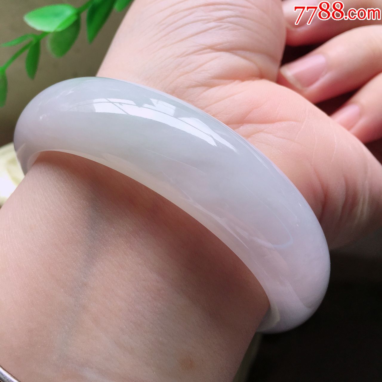 天然翡翠a货老坑正圈玉手镯冰糯种浅紫水润玉镯子