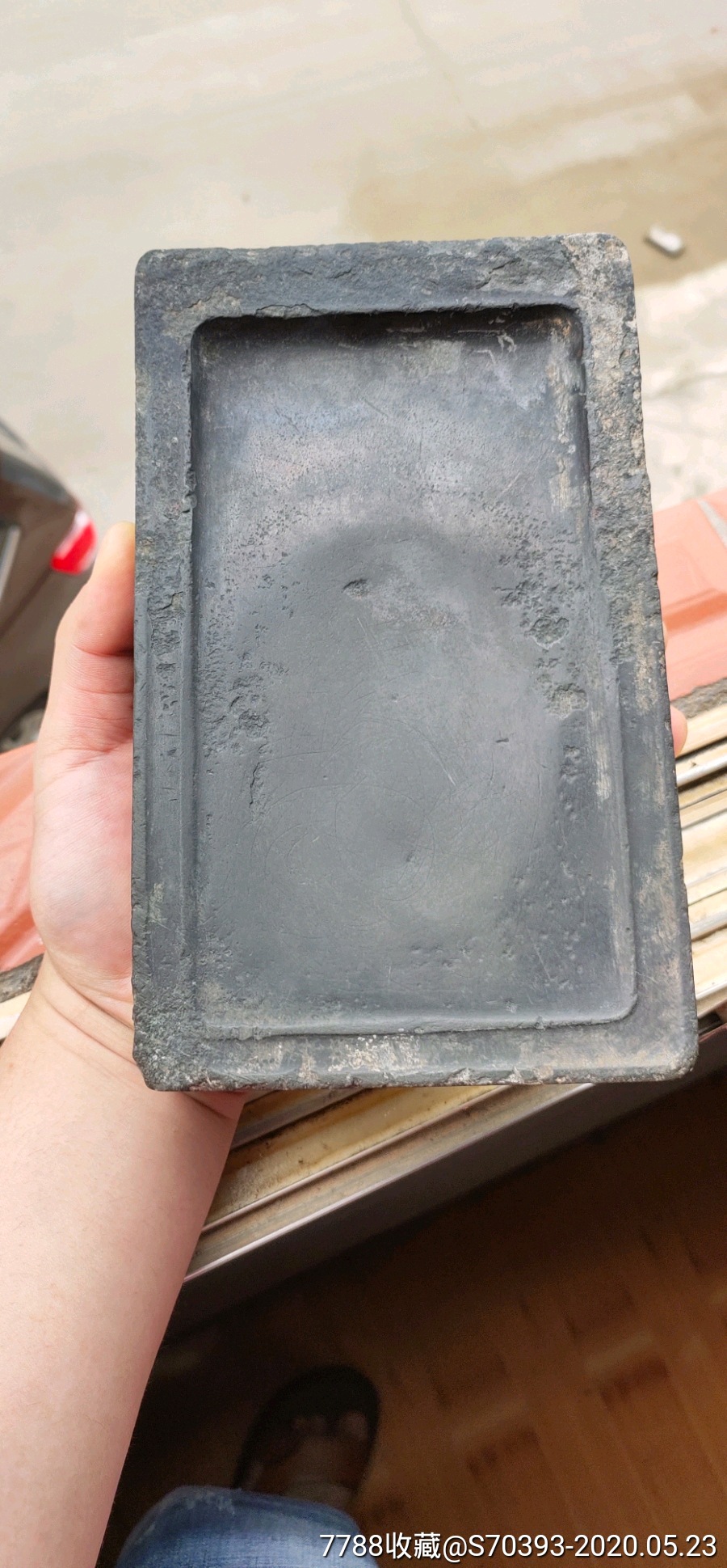 明代绿端砚台,款式好,厚重[色]