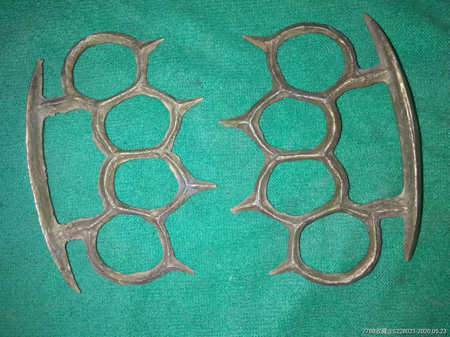 一对黄铜指虎【进店捡漏】