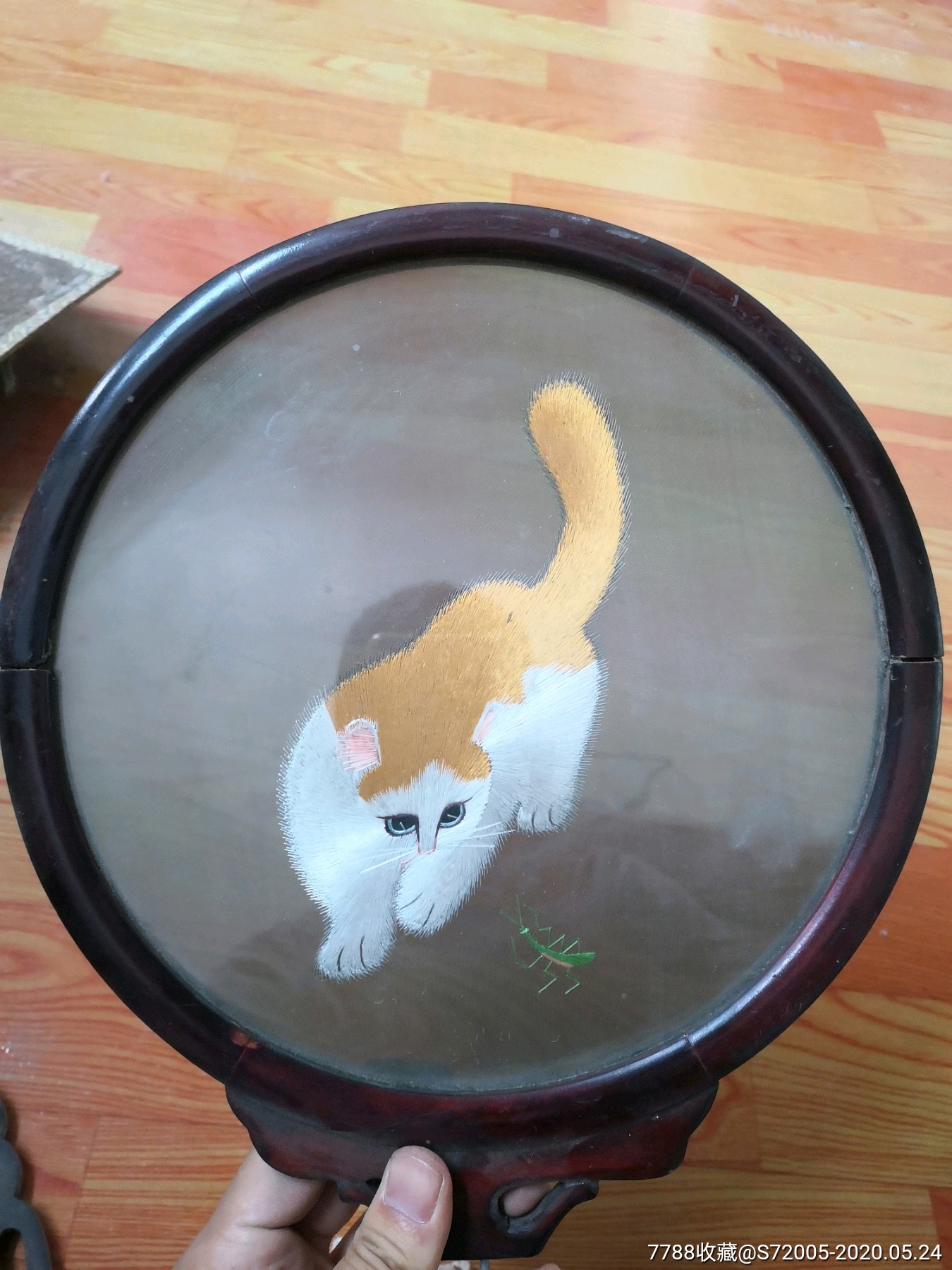 苏州刺绣双面双色小猫玻璃镜框-苏绣画-7788商城__七七八八商品交易