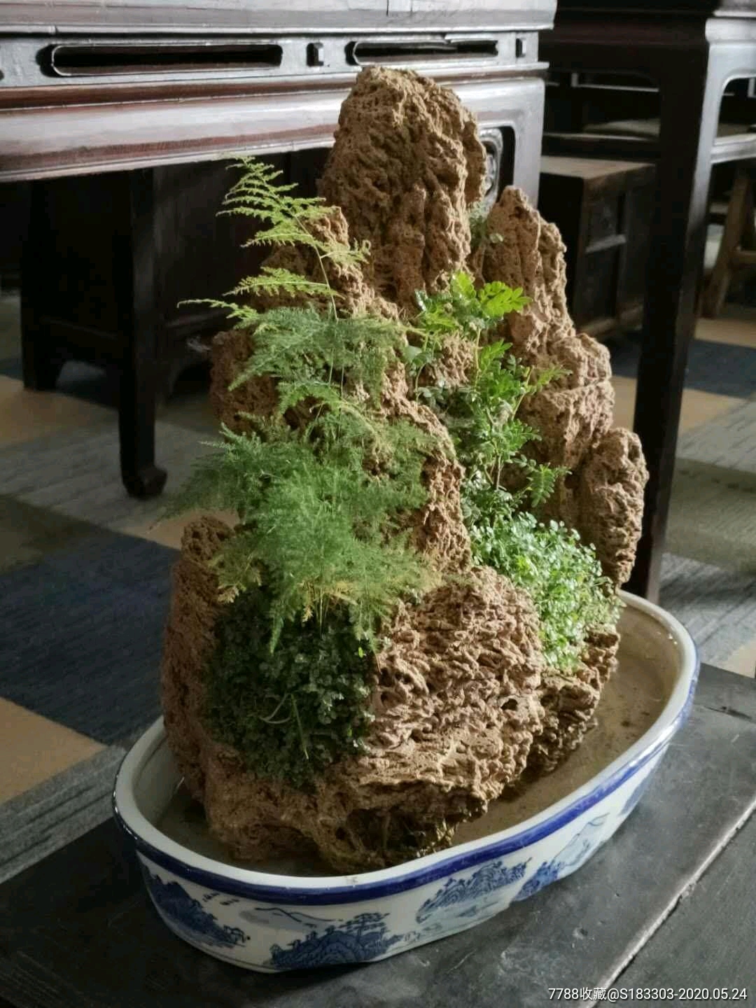 上水石盆景一套,造型漂亮厅堂雅设