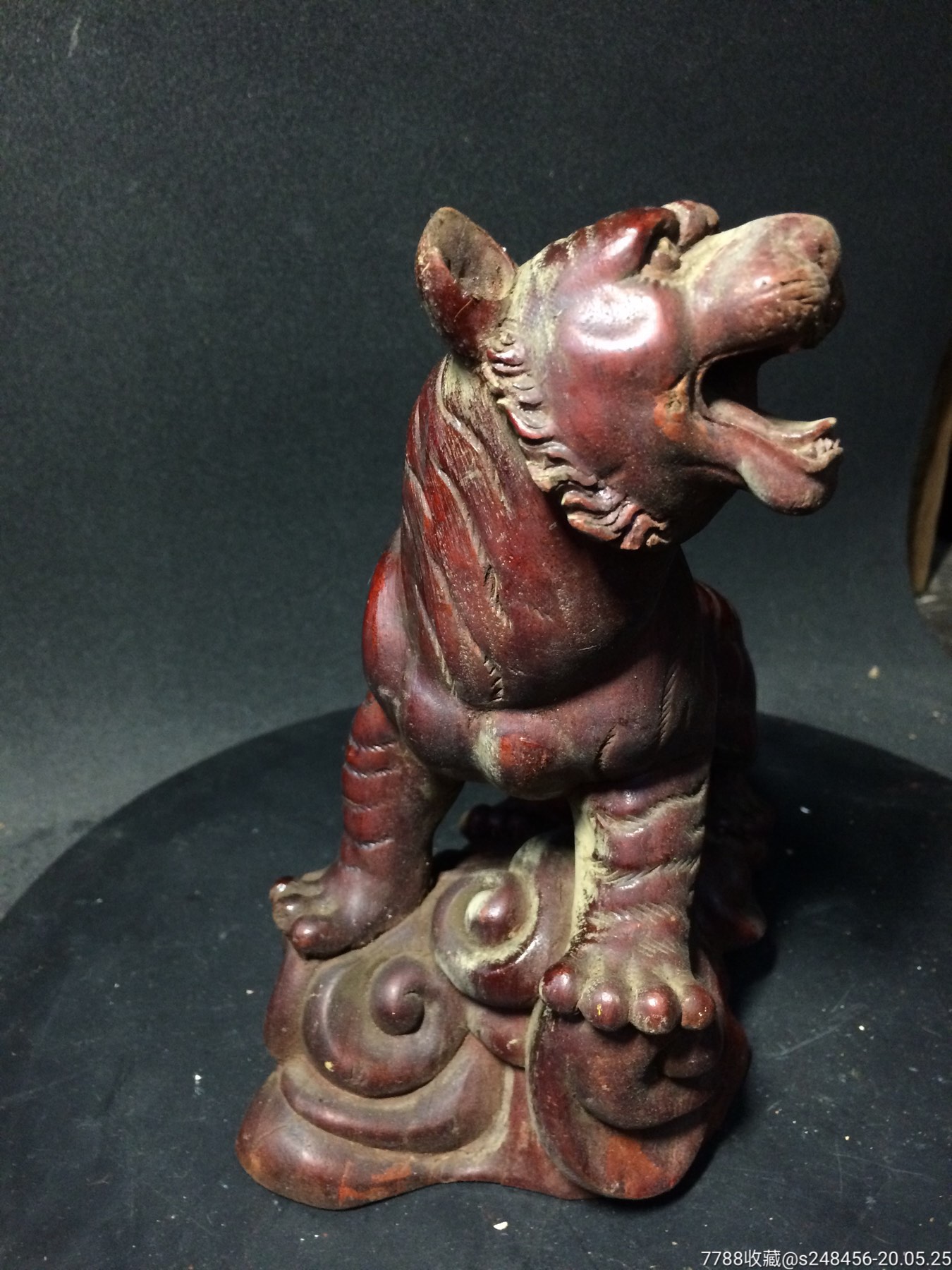 老木雕神像造像佛像古玩清代文房摆设雕件摆件木器虎爷