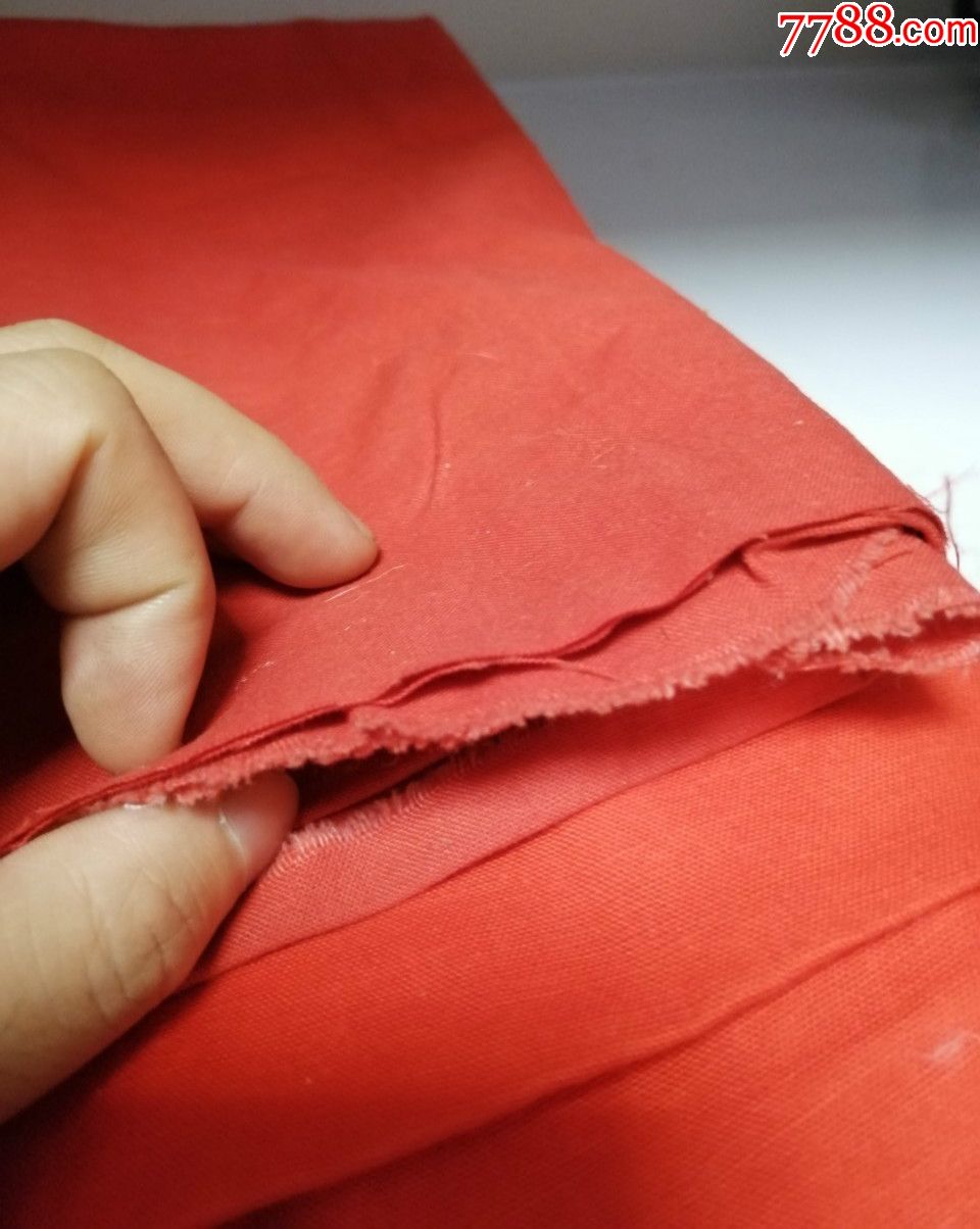 全新未用老布料平纹红布4块