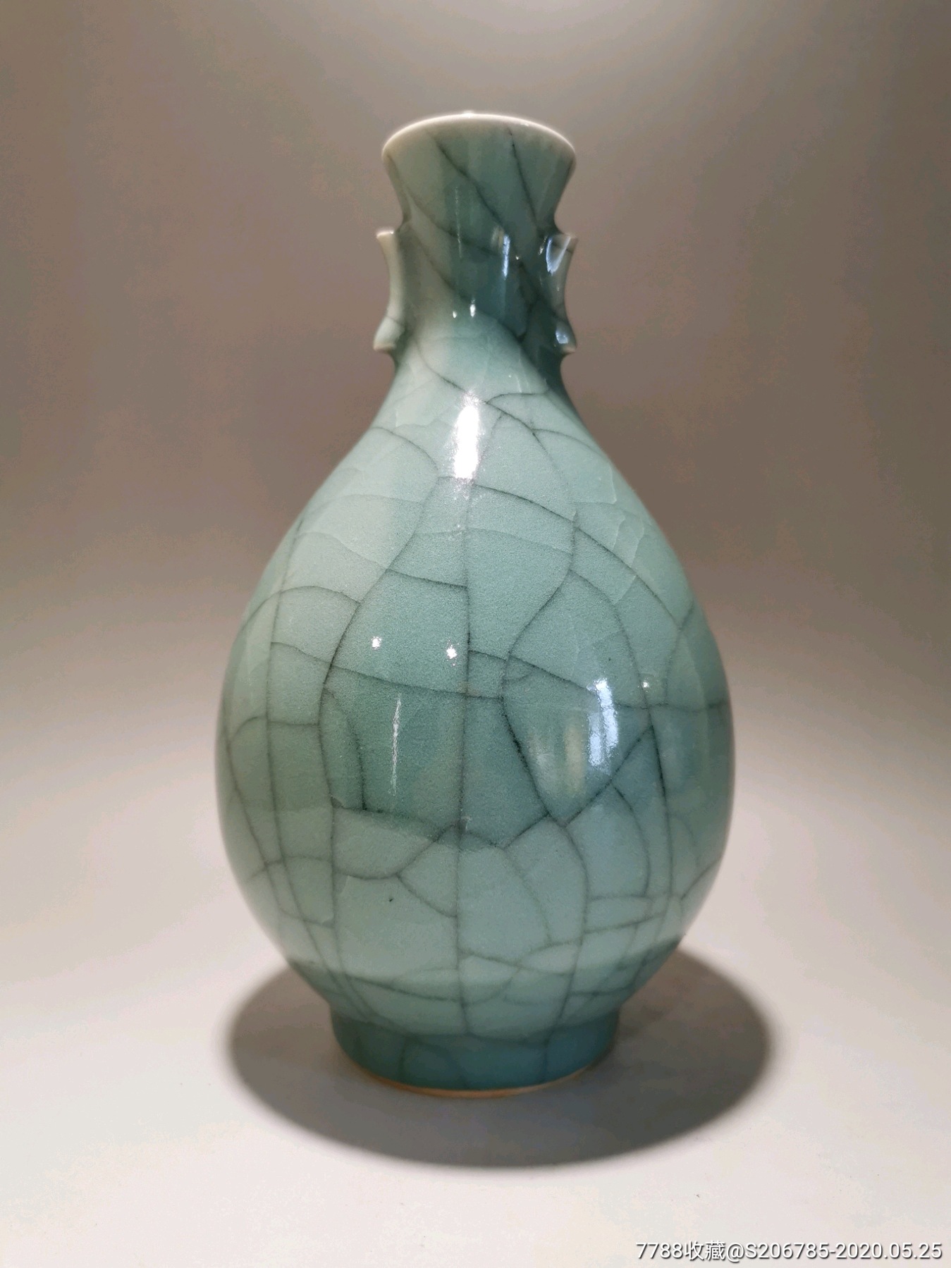 哥釉开片,双耳尊,全品_青瓷/秘色瓷【球酱的小店】_第4张_7788瓷器