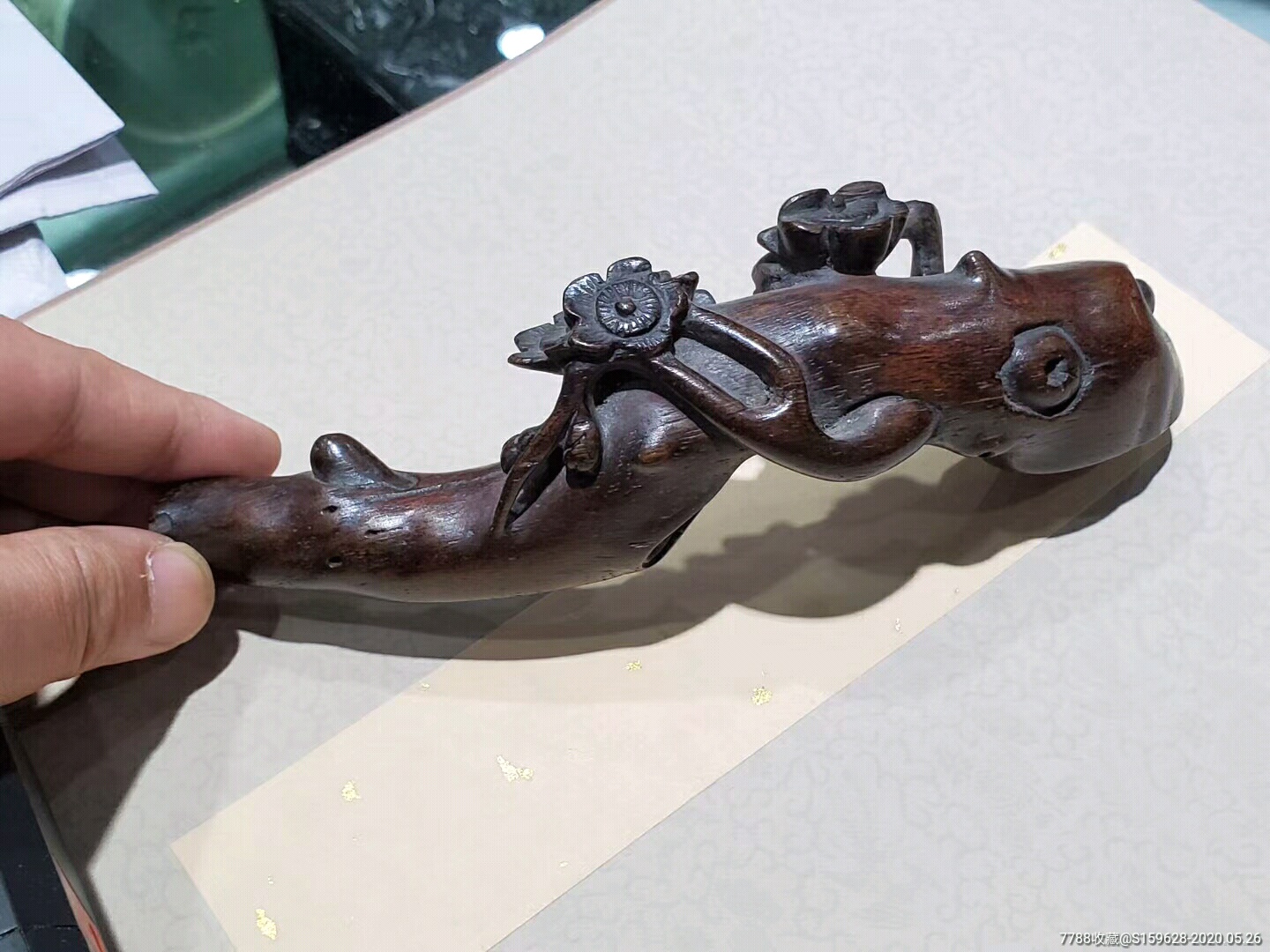 沉香木老笔架清代