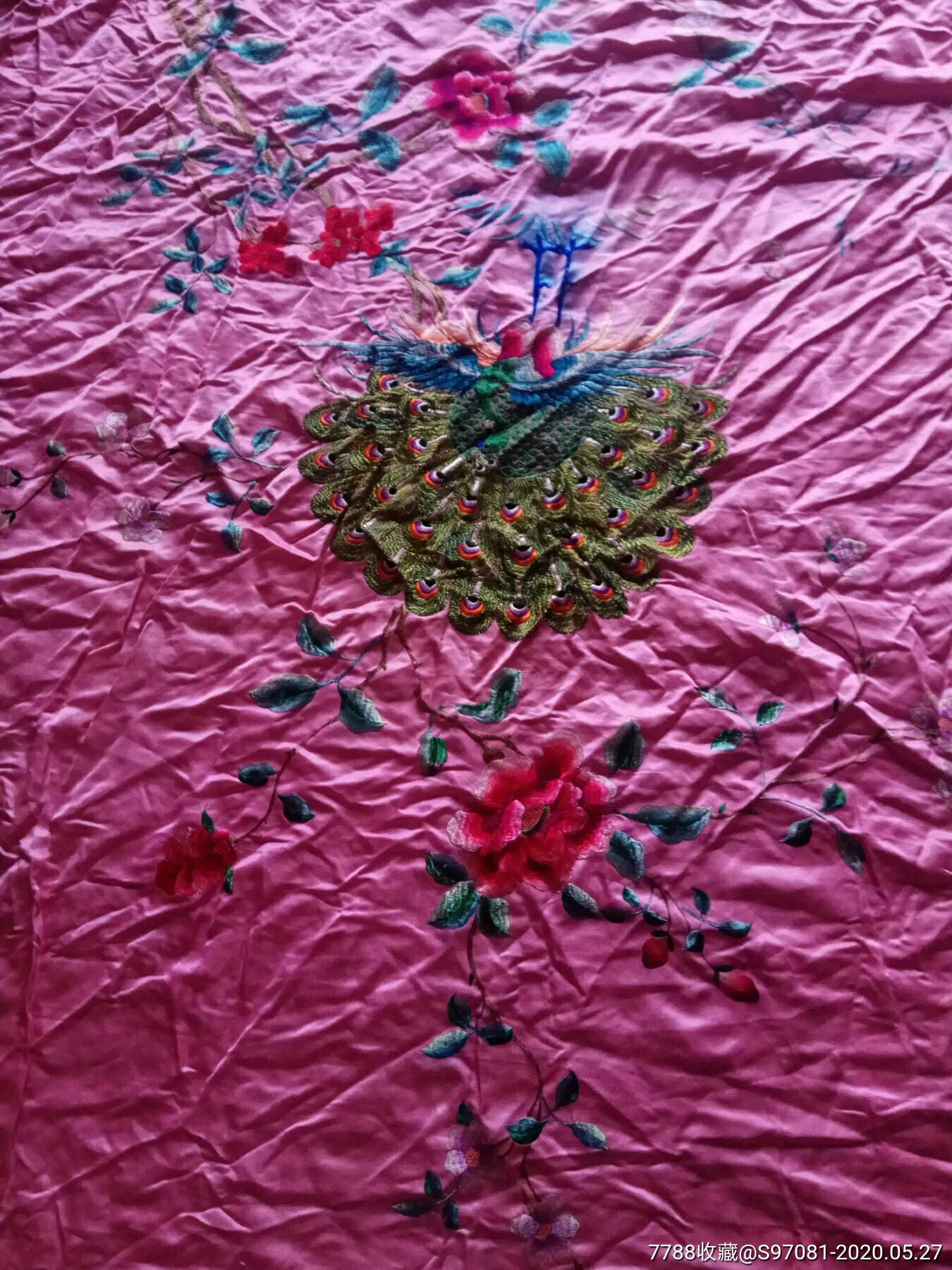 手工刺绣老被面