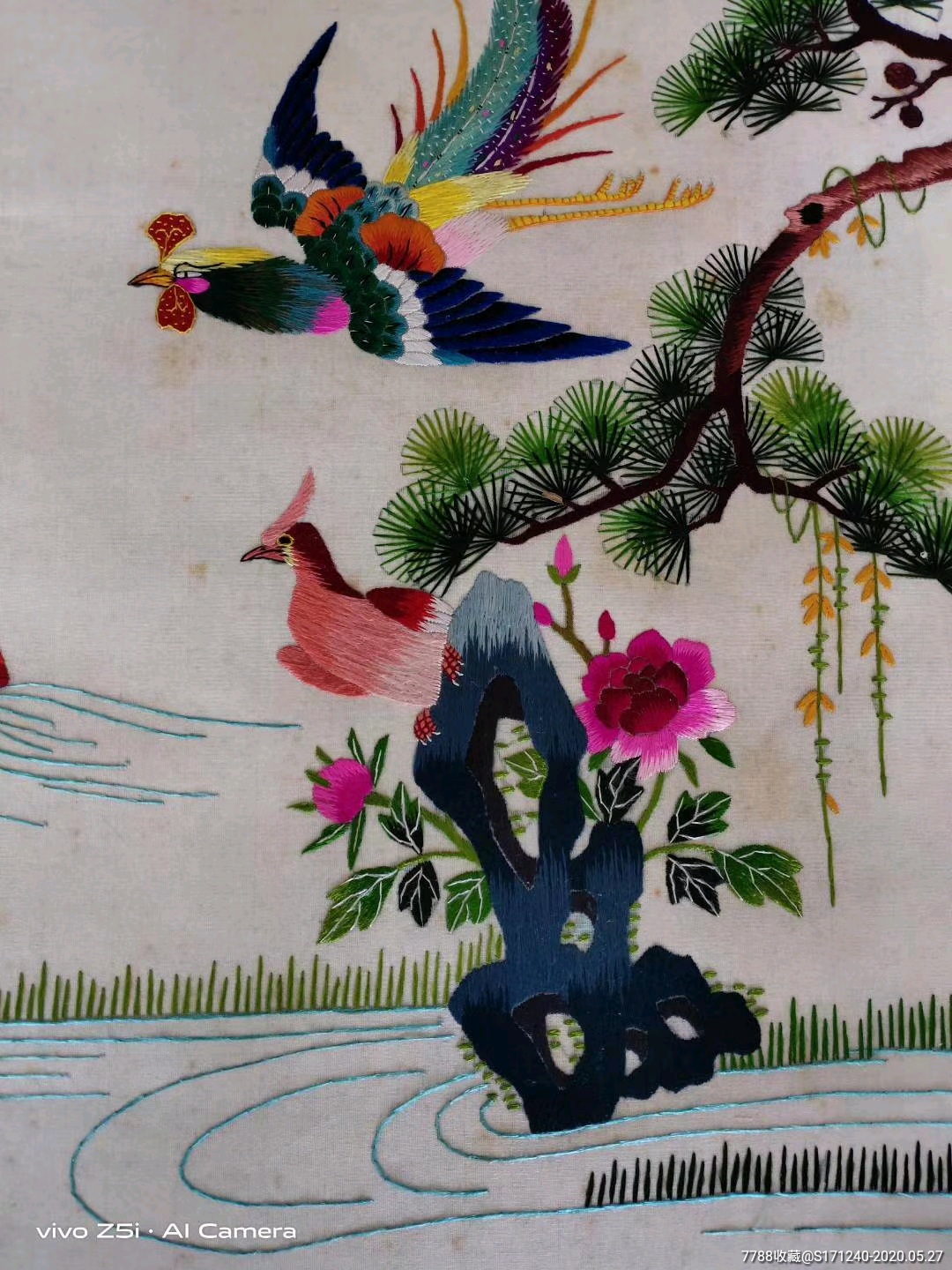 下鄉收手工刺繡花鳥,中國四大名繡之一.廣東粵繡.