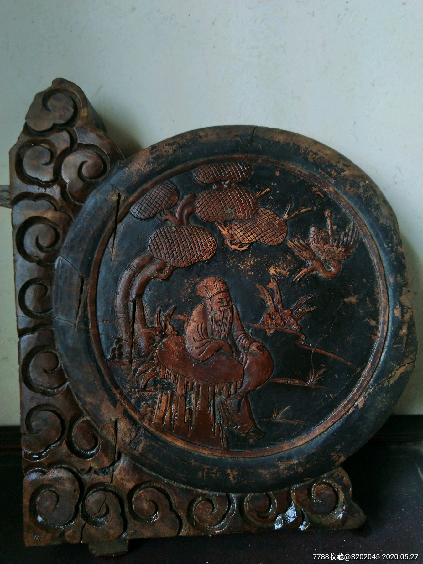 清中期东阳工浅浮雕清雕高士花板一块_木雕花板_江南树滋堂【7788收藏