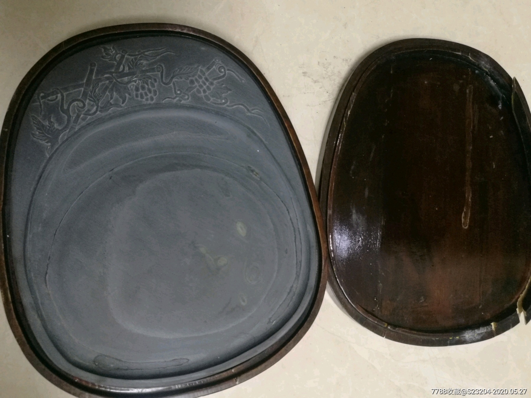 精品端砚鹅毛绒青花-(老坑)