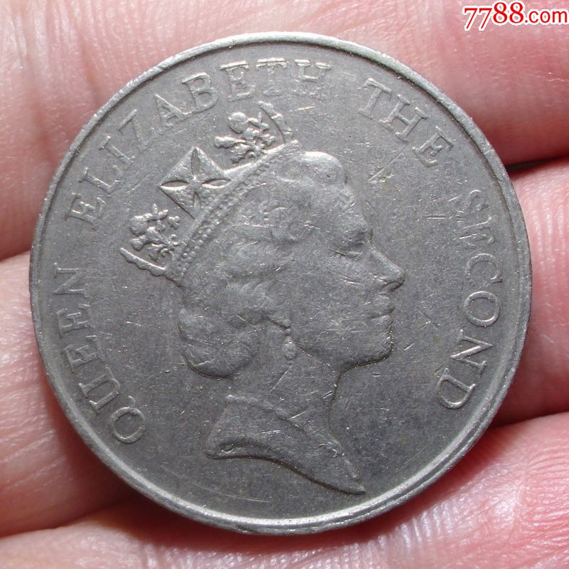 香港硬币1988年5元五元硬币英国女皇头像保真包老