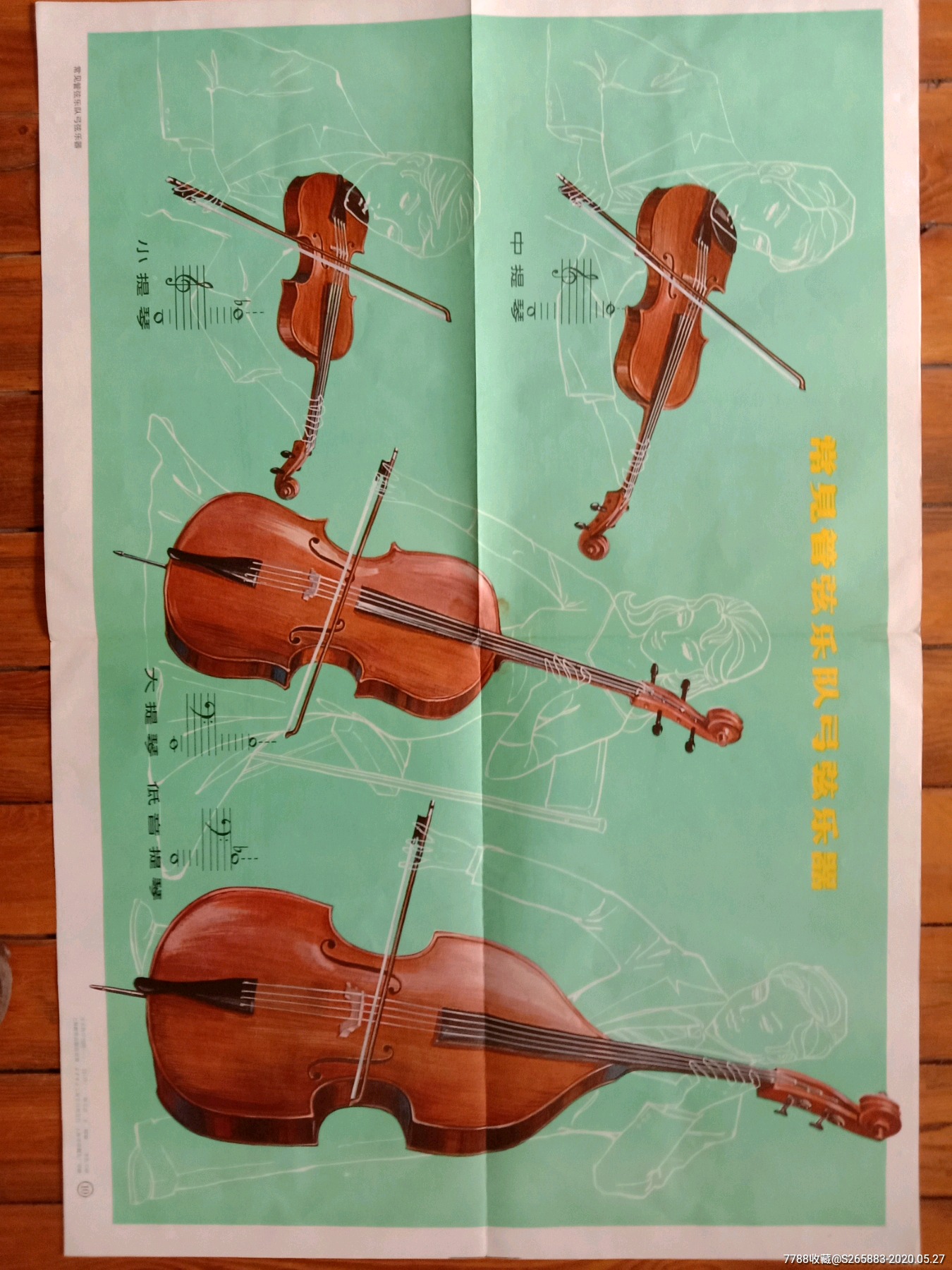 音乐挂图弓弦乐器