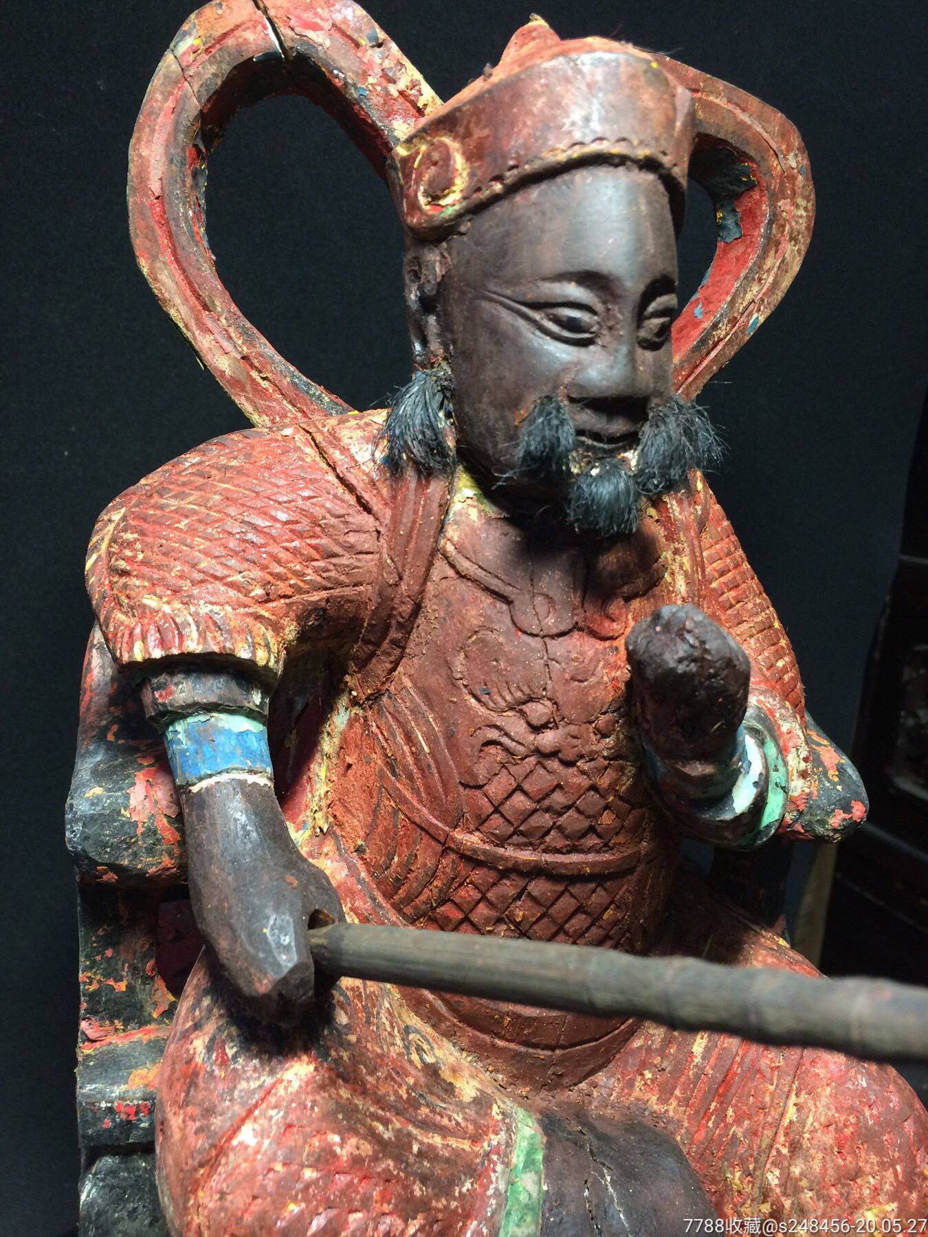 老木雕神像造像佛像古玩清代文房摆设雕件摆件木器天尊