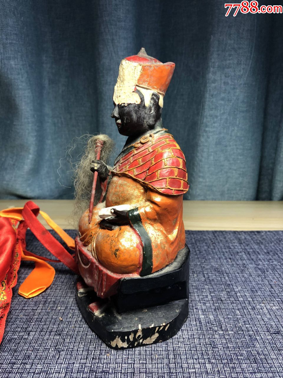 老木雕神像佛像三平祖师祖师公头部有损余完好