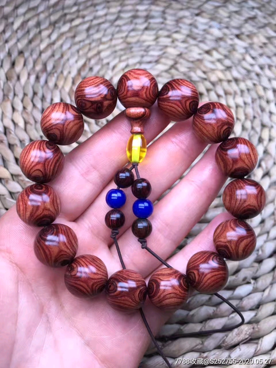 紫檀柳1.5手串,对眼