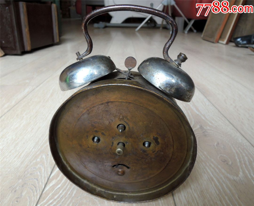 钟表收藏2005-民国德商谦信洋行出品经典双铃马蹄表闹钟397g