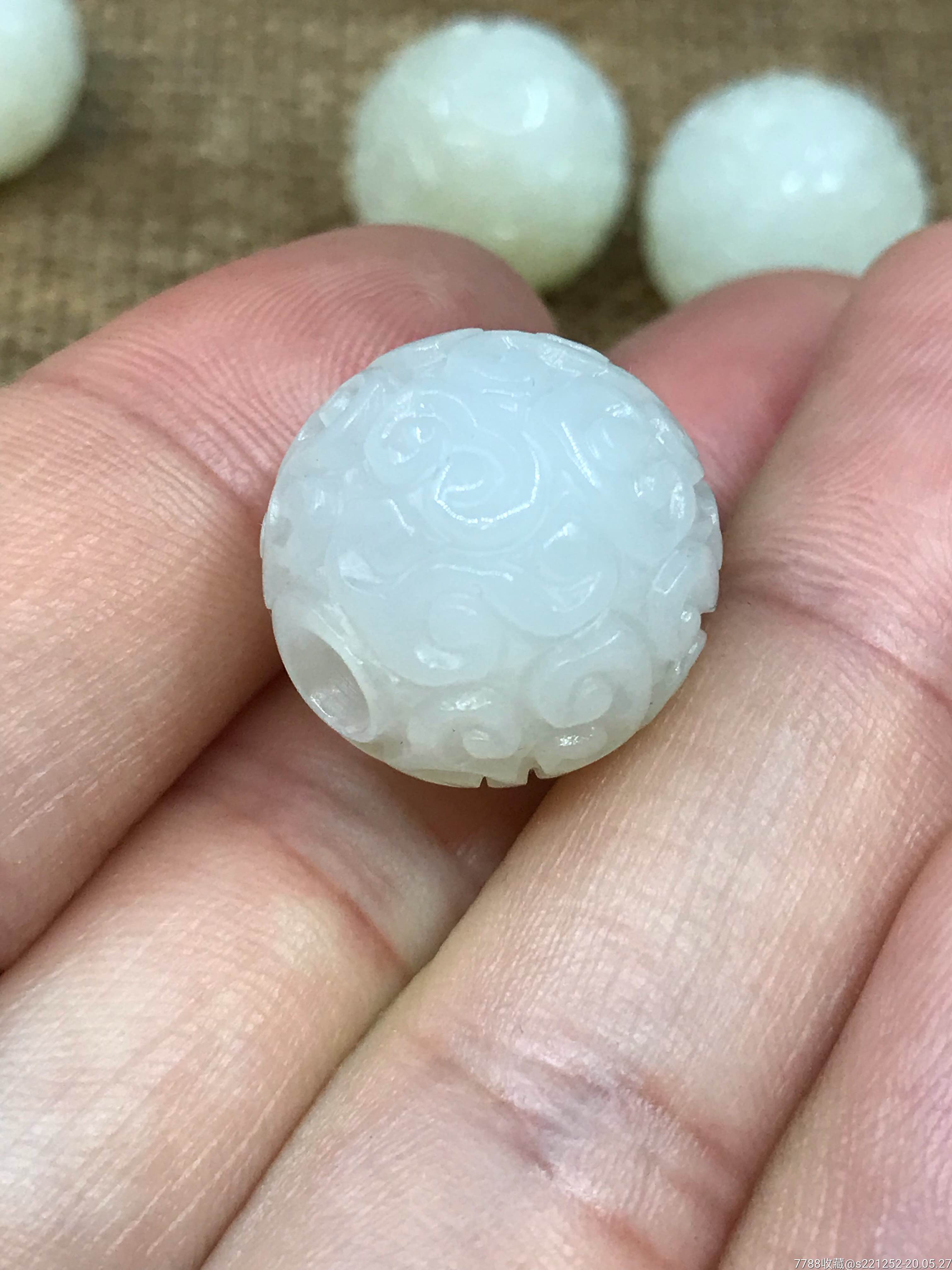 新疆和田玉回纹珠和田玉18回纹珠