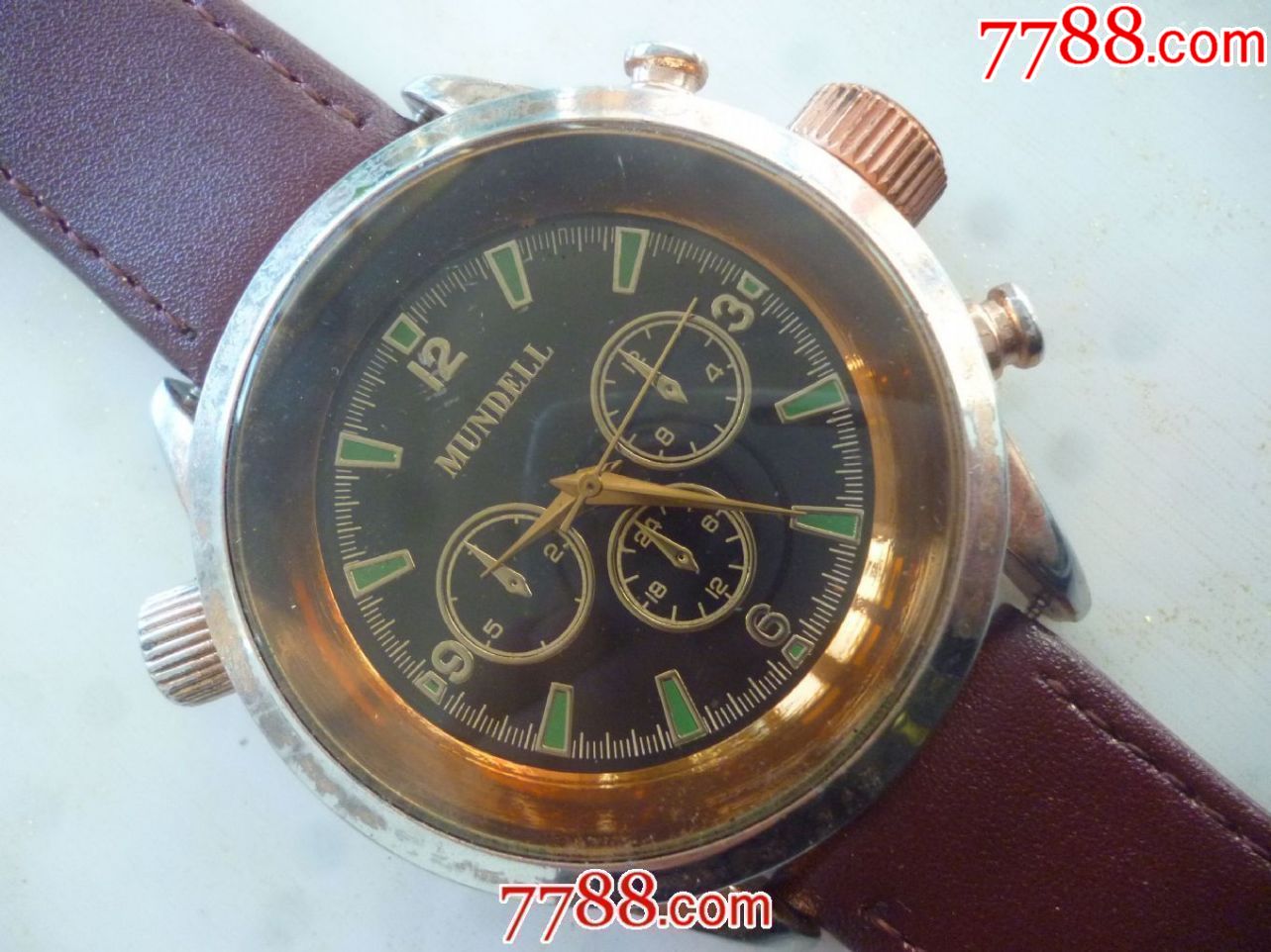 大漂亮美品玫瑰金镀金【mundell】男士古董老表一块!【很新!