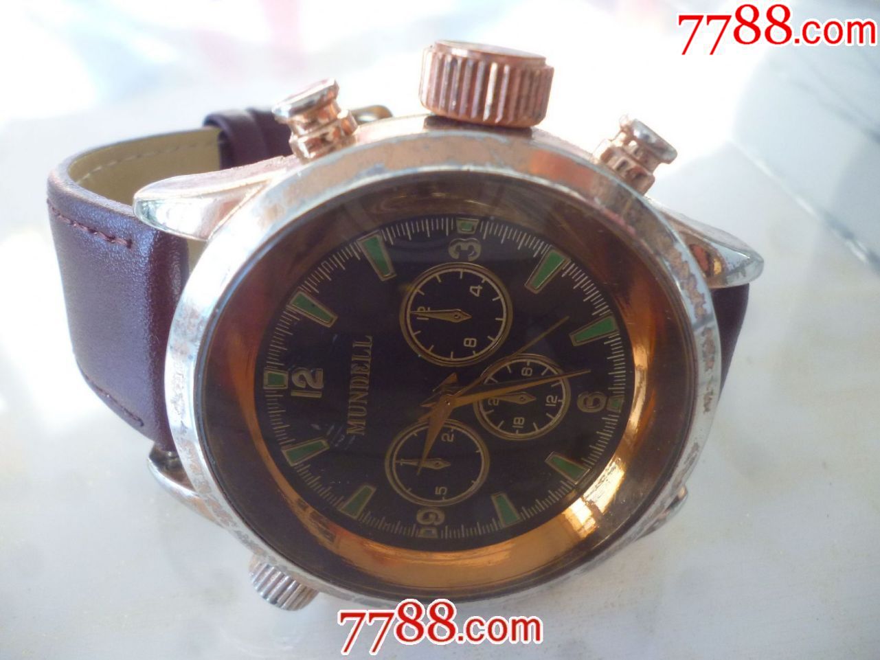 首页 零售 手表/腕表 >> 大漂亮美品玫瑰金镀金【mundell】男士古董
