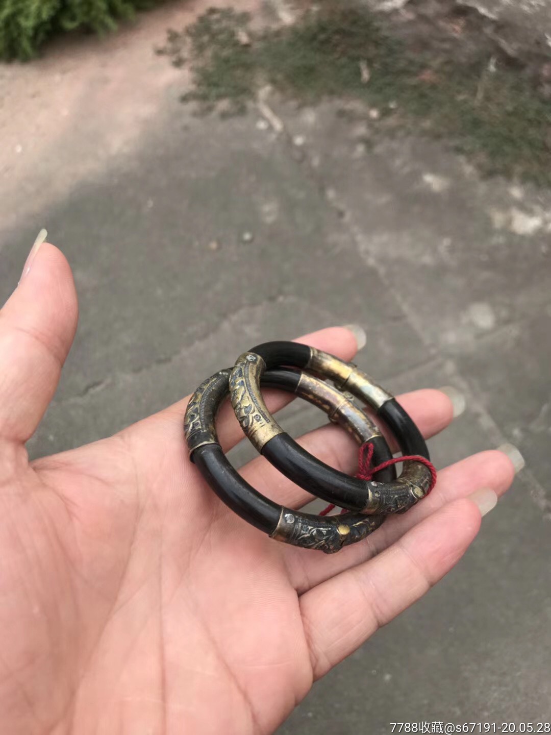 清代镶银圈【海底藤手镯】