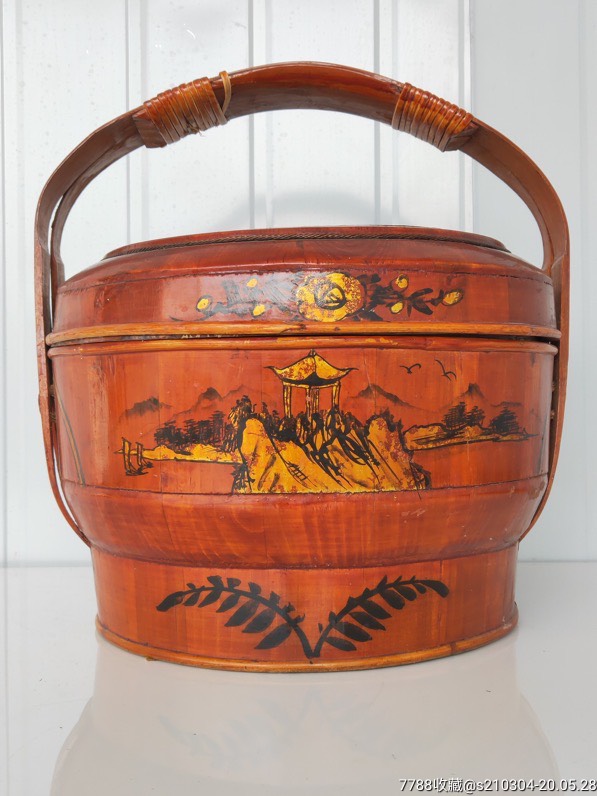 描金纯手绘古代人物,山水花草.画工精致,栩栩如生,保存完好