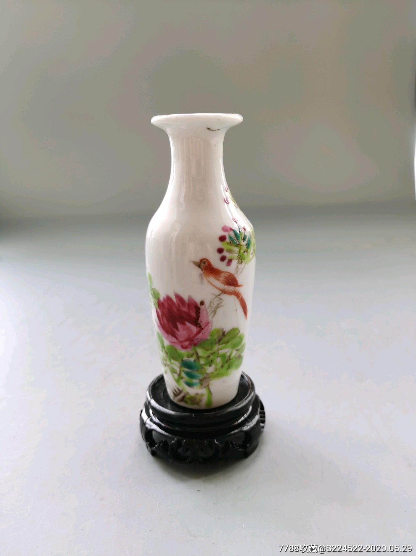 民国粉彩花鸟瓶