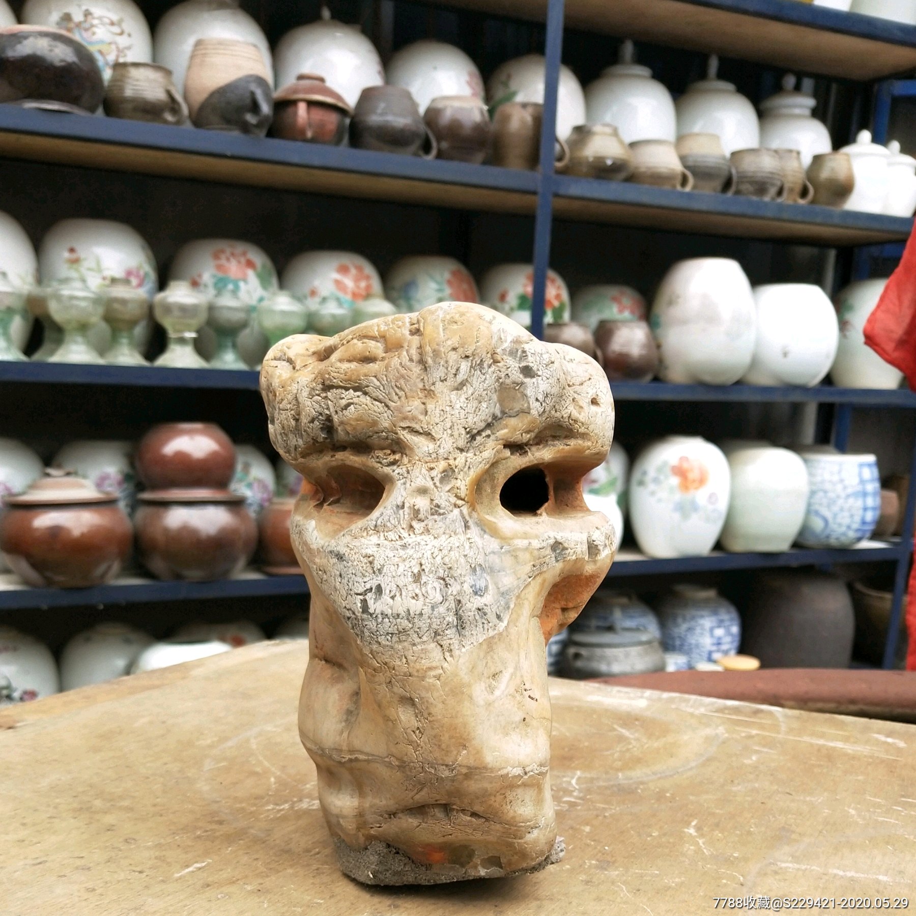 奇石玛瑙河水冲*脸石原生造型人头像摆件观赏石