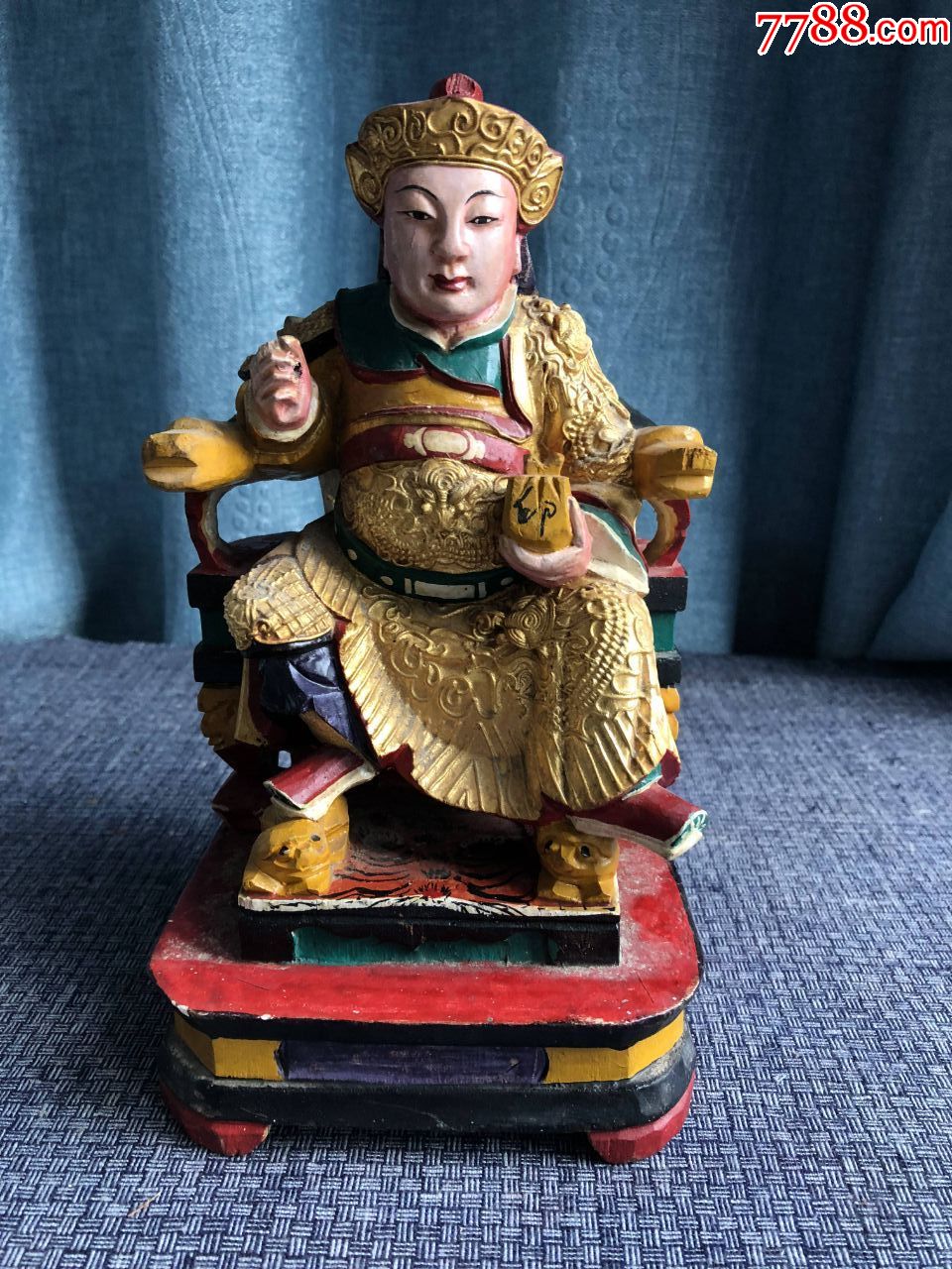 民国老木雕·神像佛像持印将军