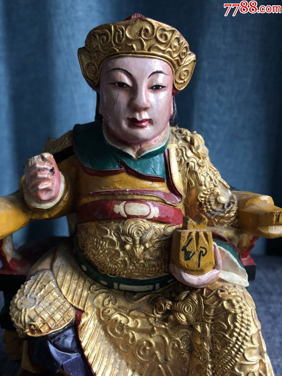 民国老木雕·神像佛像持印将军