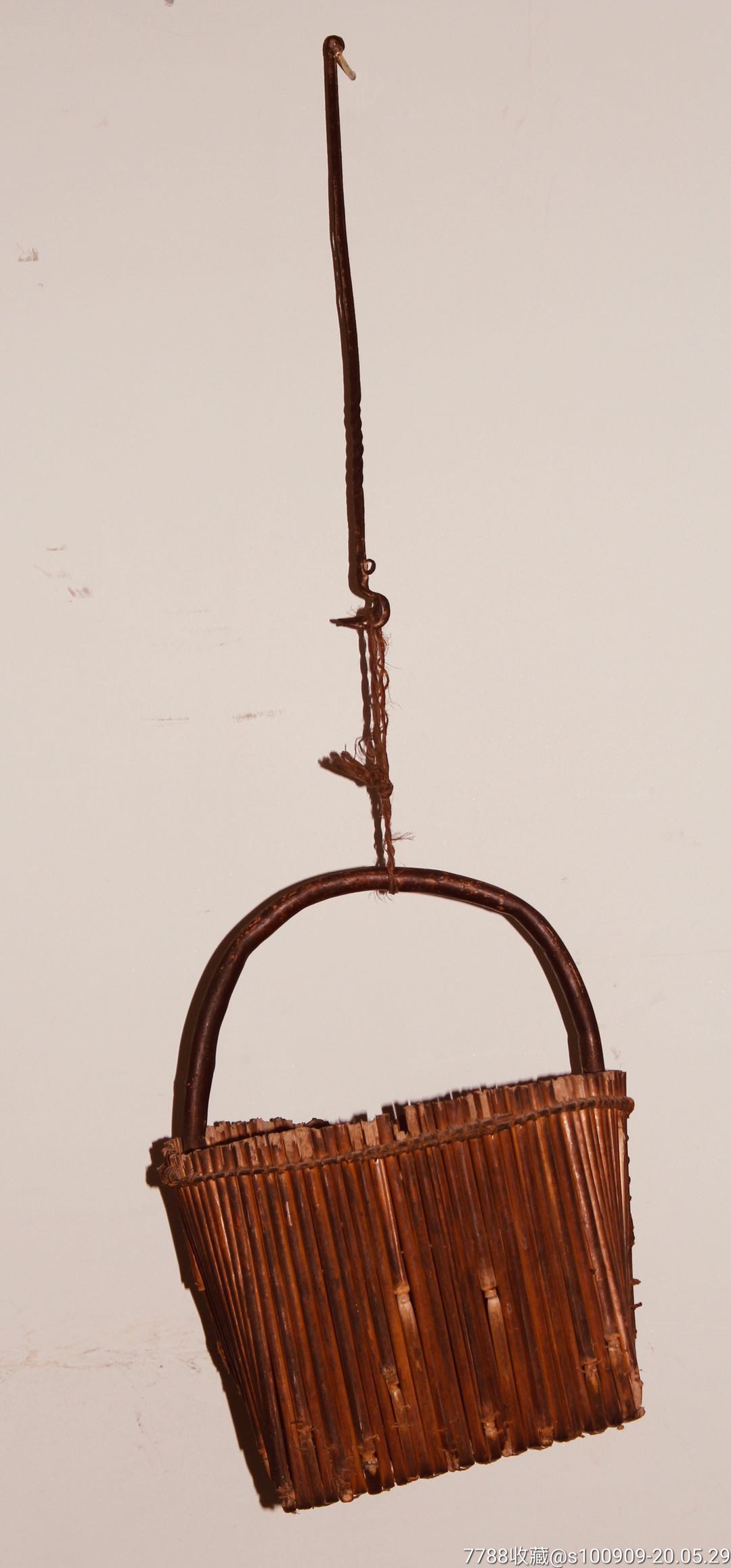 俗器民俗物件收藏高粱杆手提篮_植物编织工艺品_民俗老货馆【7788收藏