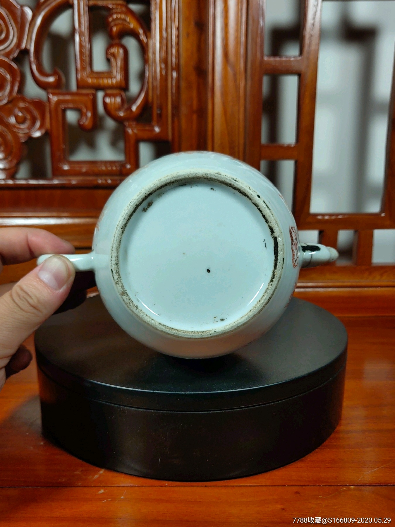 晚清民国矾红福寿壶参壶茶壶