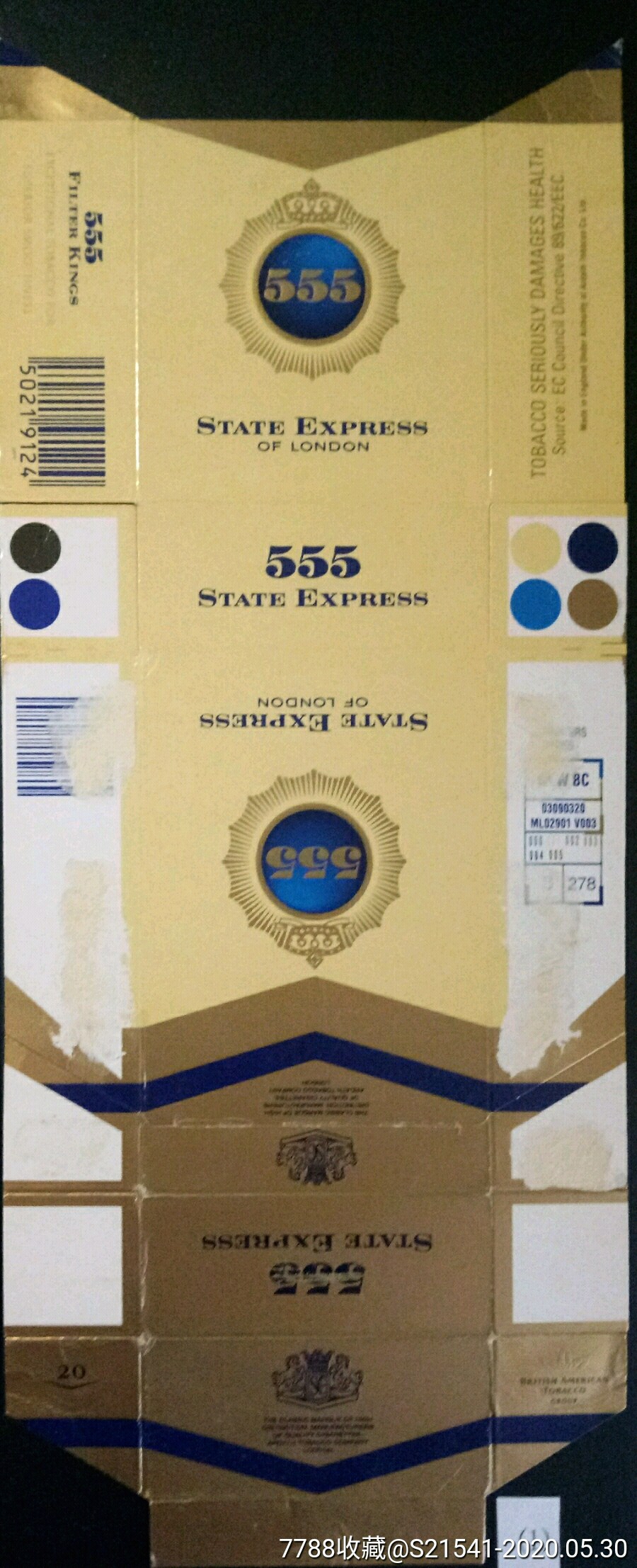 555:50219124(条码左,右上角英文三排)⑴——旧卡——英国生产