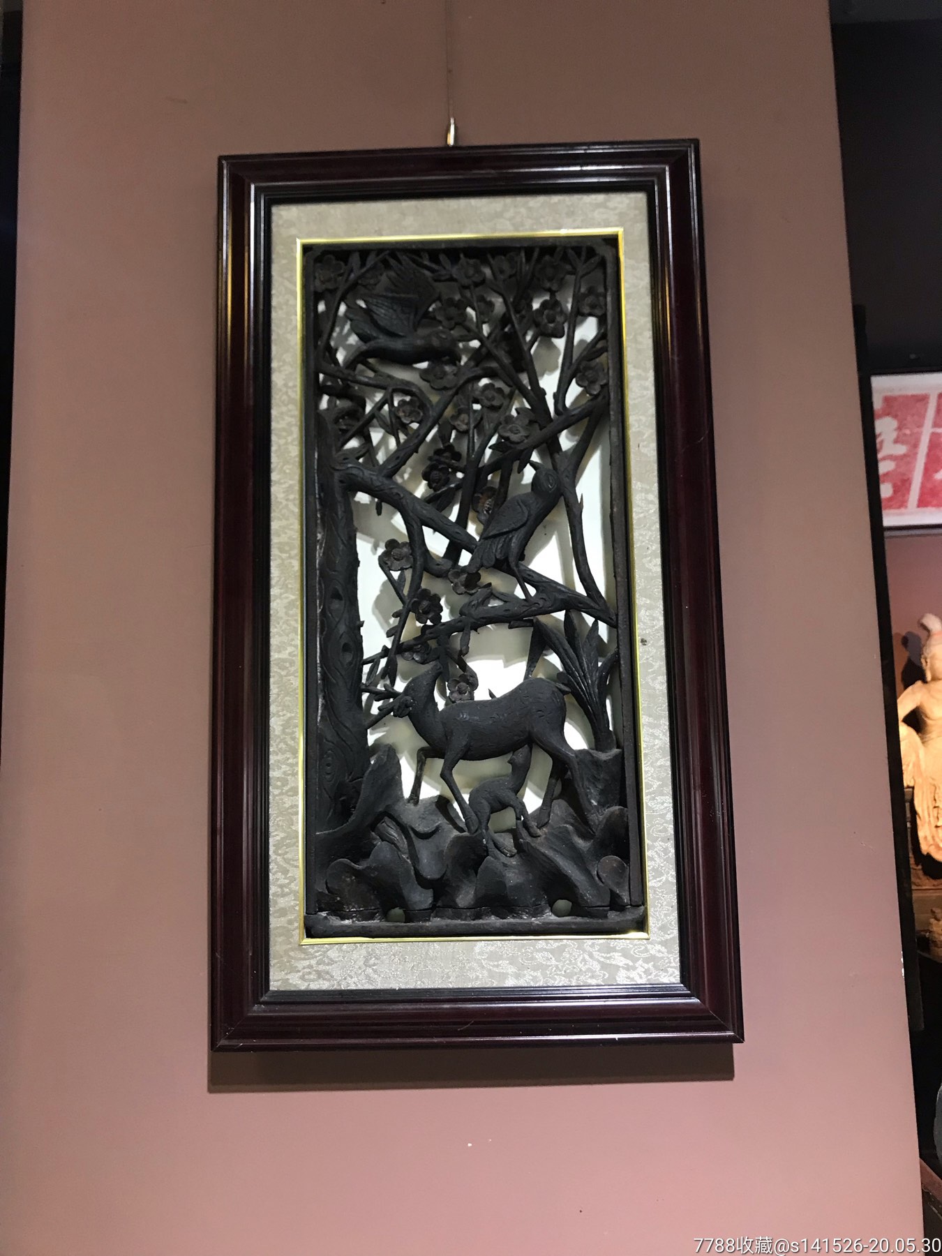 湘南木雕喜上眉梢花板