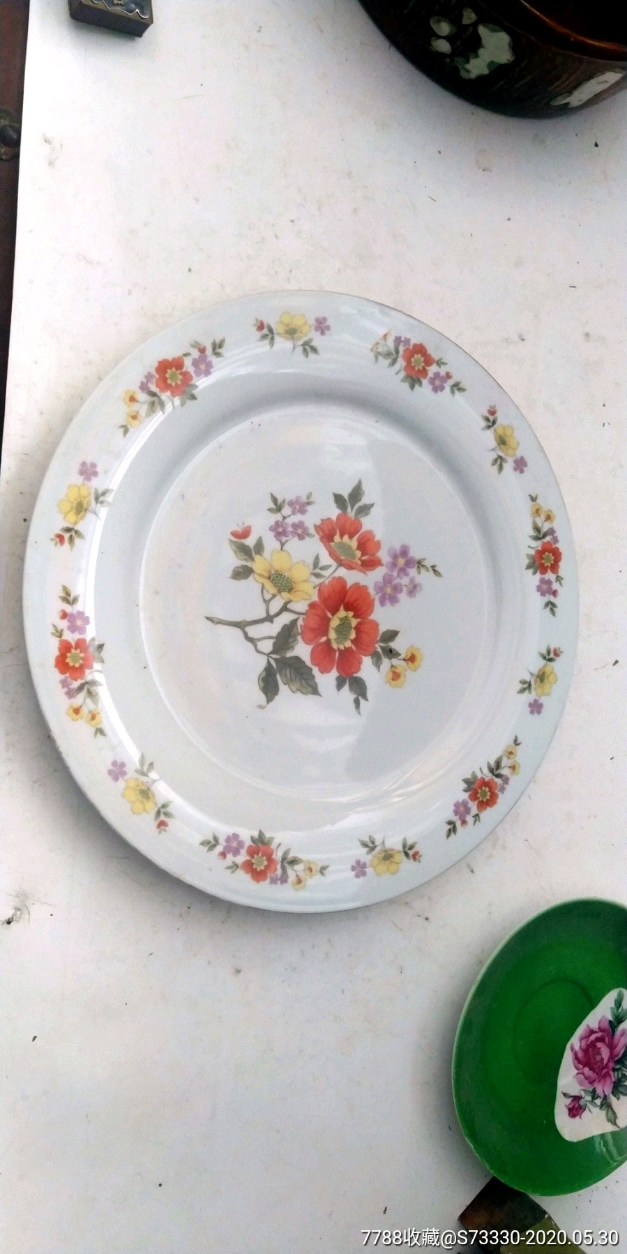 90年代花卉大盘子一只