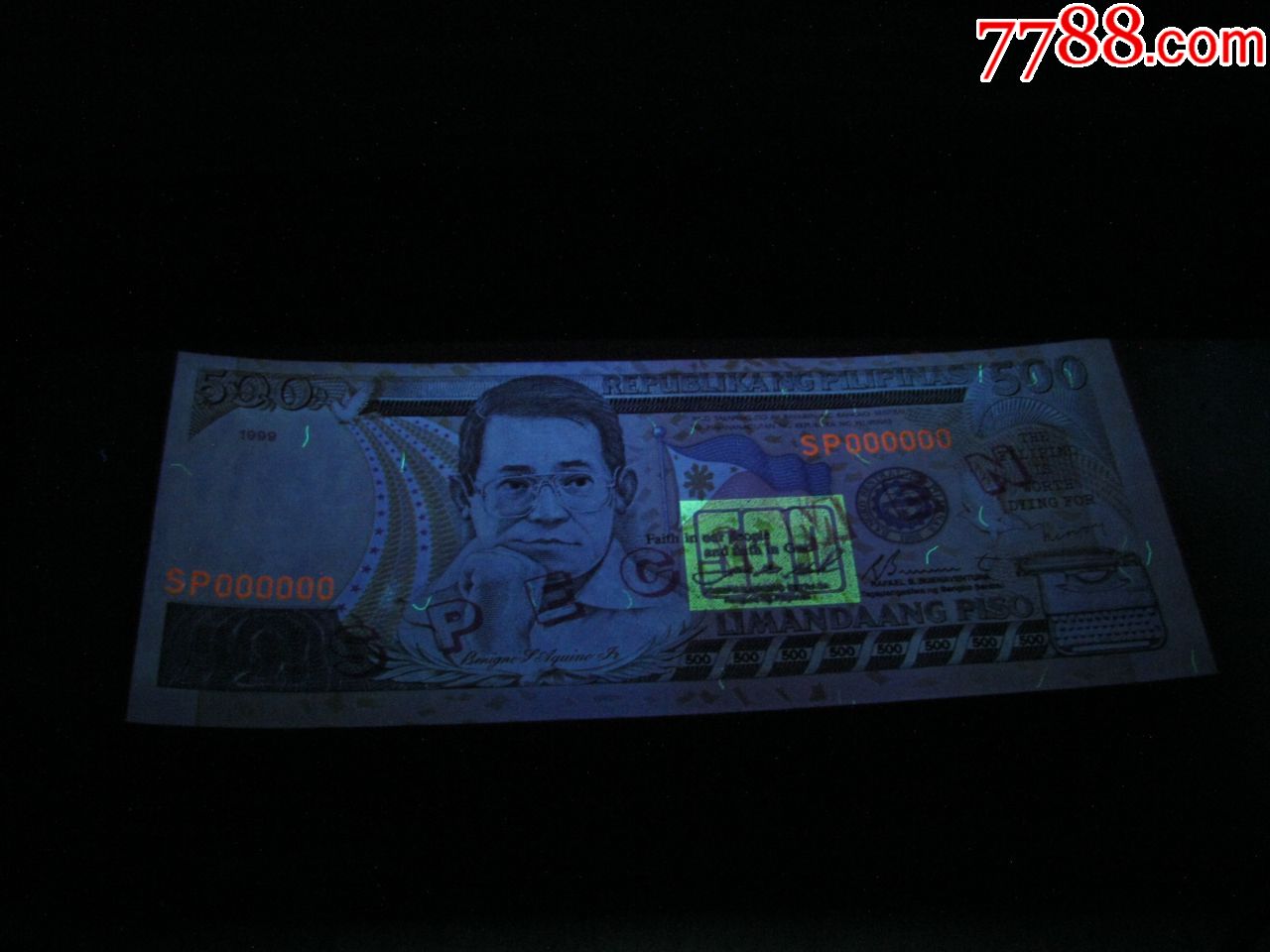 票样菲律宾500比索1999年全新unc保真收藏纸钞specimen票样
