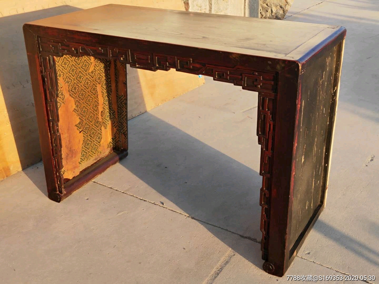 清代精品楸木下卷琴桌全品满工完整牢固包老尺寸116/56/82